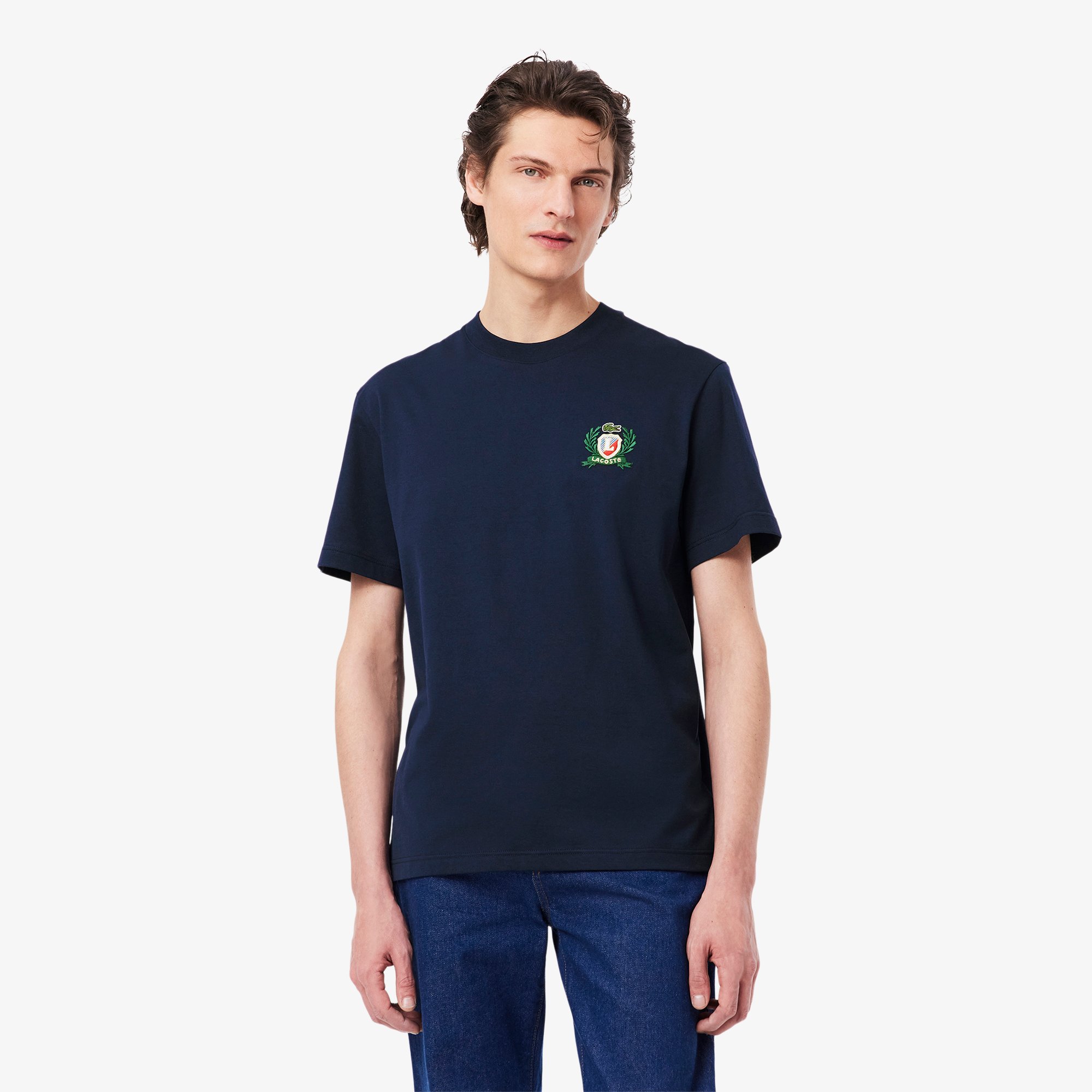 Áo Thun Lacoste Nam Thêu Huy Hiệu Sản Xuất Tại Pháp