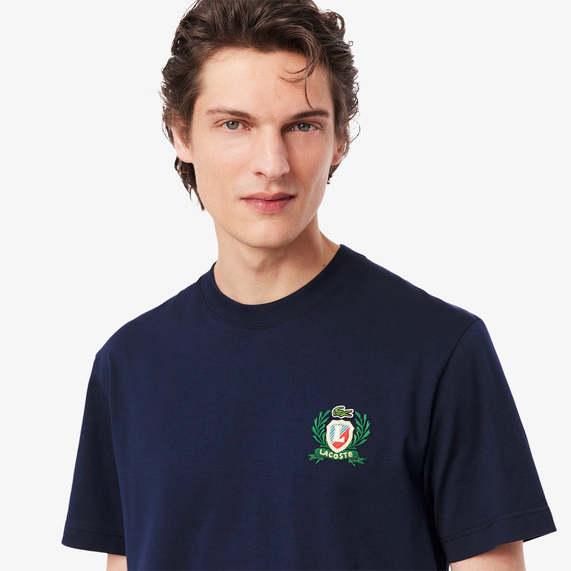 Áo Thun Lacoste Nam Thêu Huy Hiệu Sản Xuất Tại Pháp