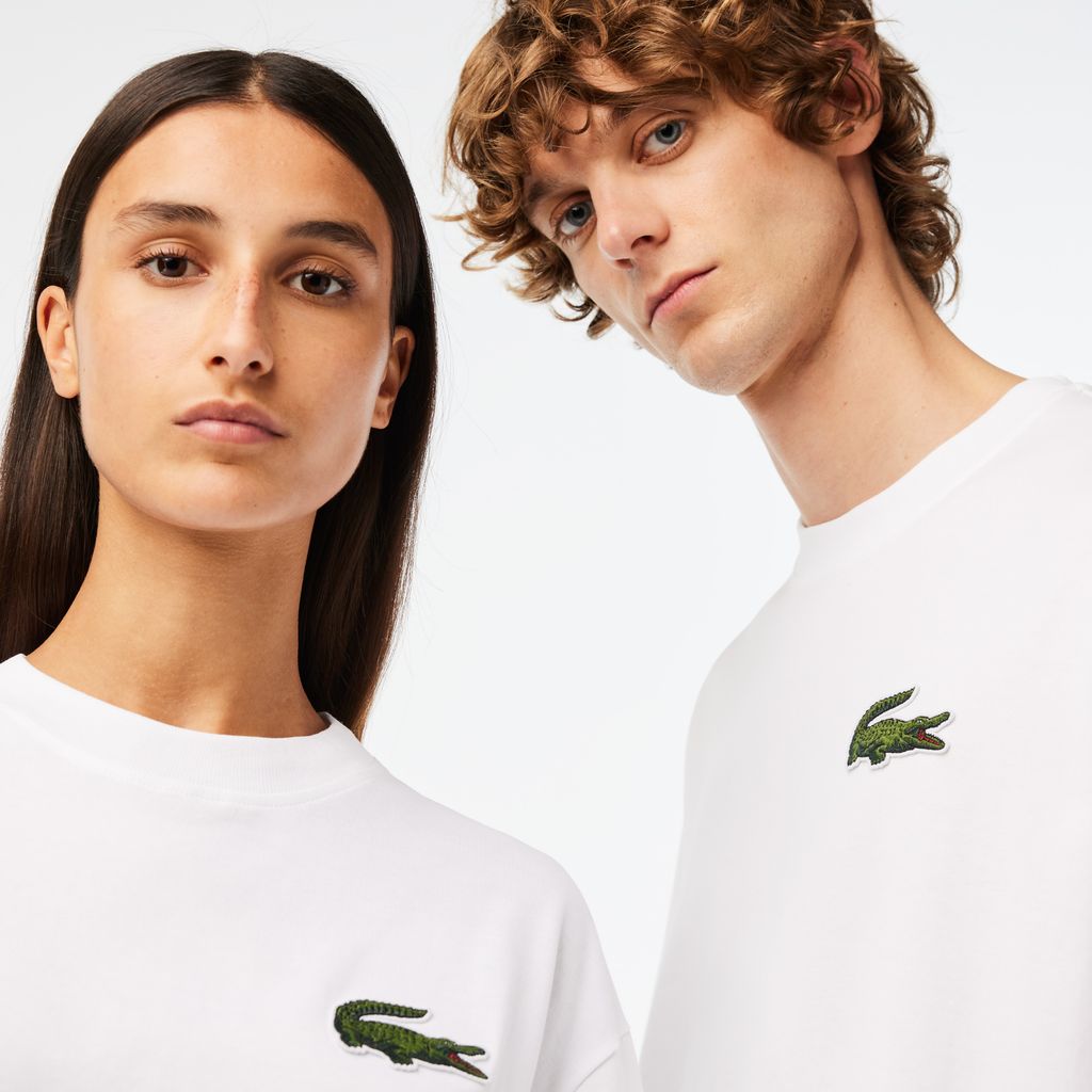 Áo Thun Lacoste Unisex Dáng Rộng Chất Liệu Cotton Dày