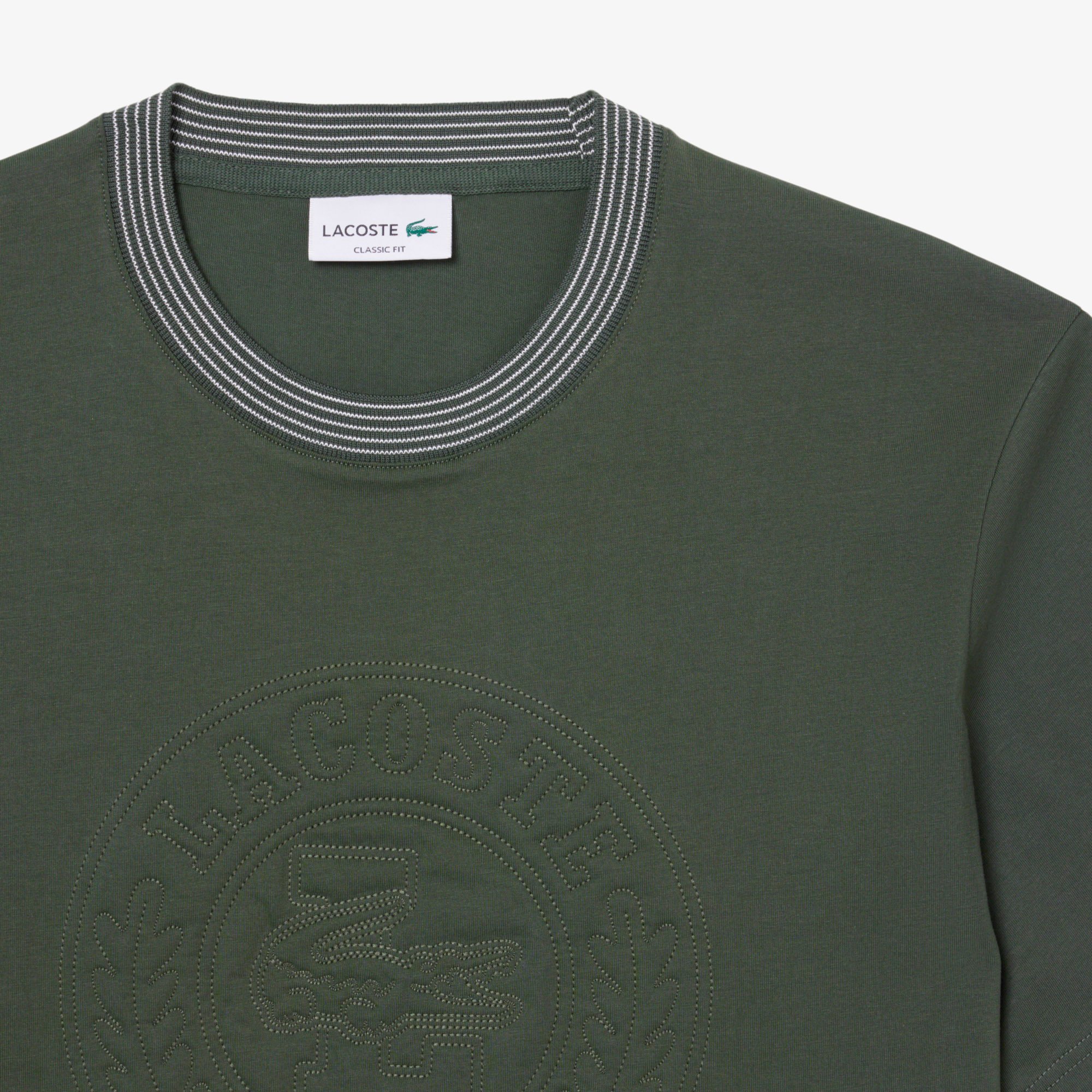 Áo Thun Lacoste Nam Chất Liệu Cotton Jersey Hoạ Tiết Thêu
