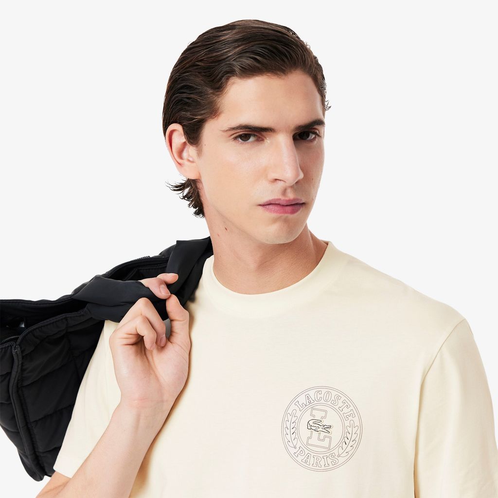 Áo Thun Lacoste Nam Chất Liệu Jersey In Huy Hiệu