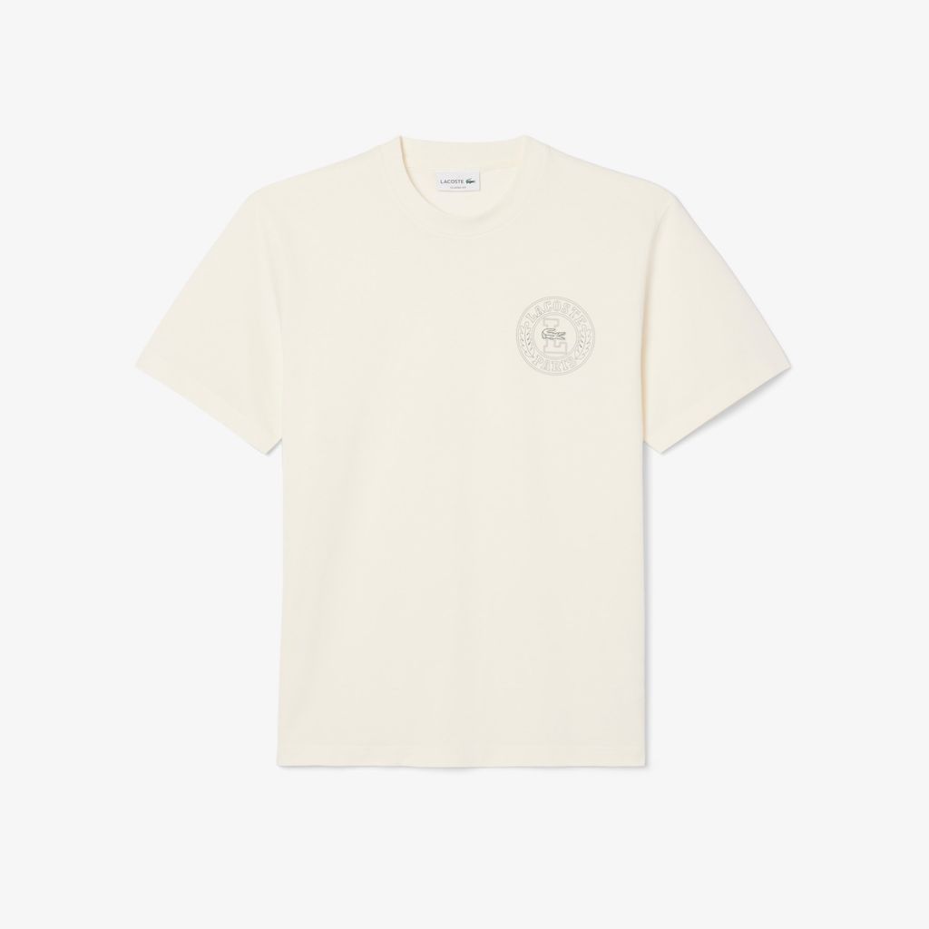 Áo Thun Lacoste Nam Chất Liệu Jersey In Huy Hiệu