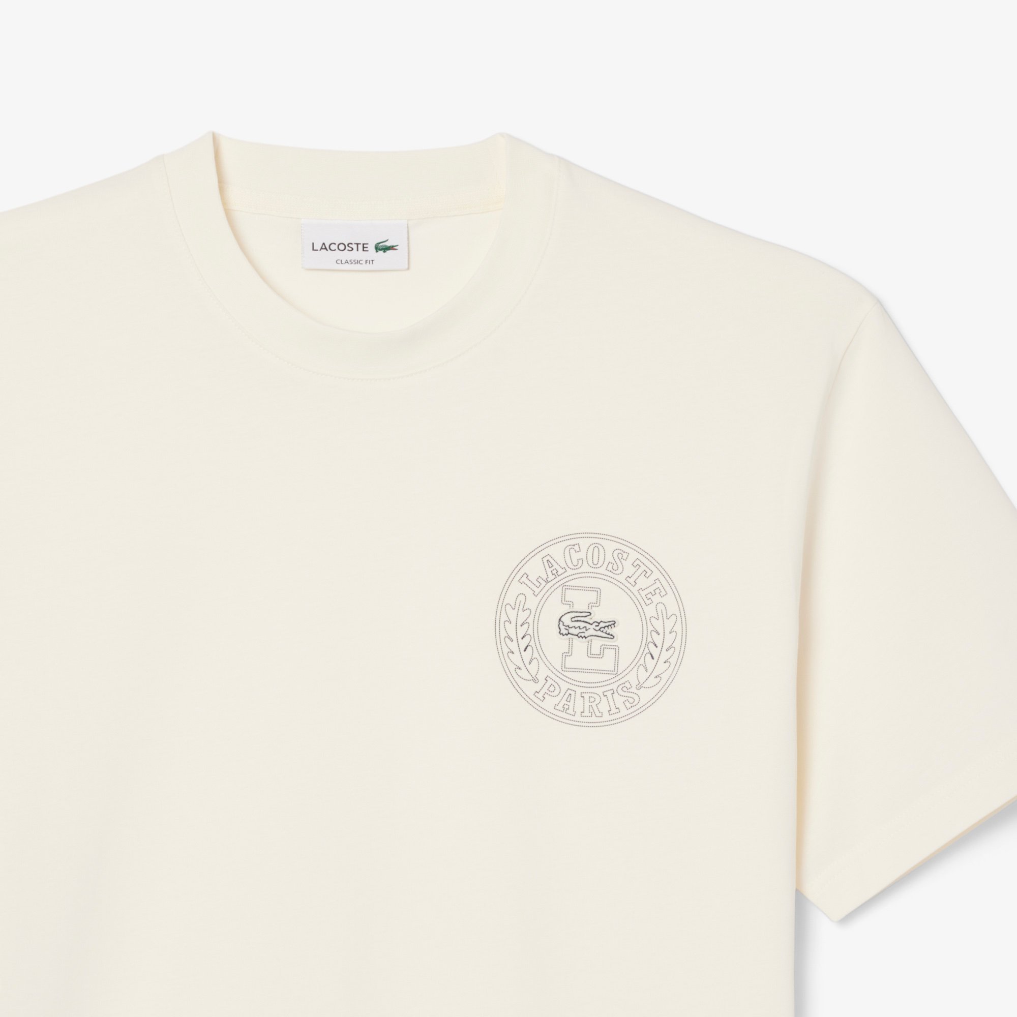 Áo Thun Lacoste Nam Chất Liệu Jersey In Huy Hiệu