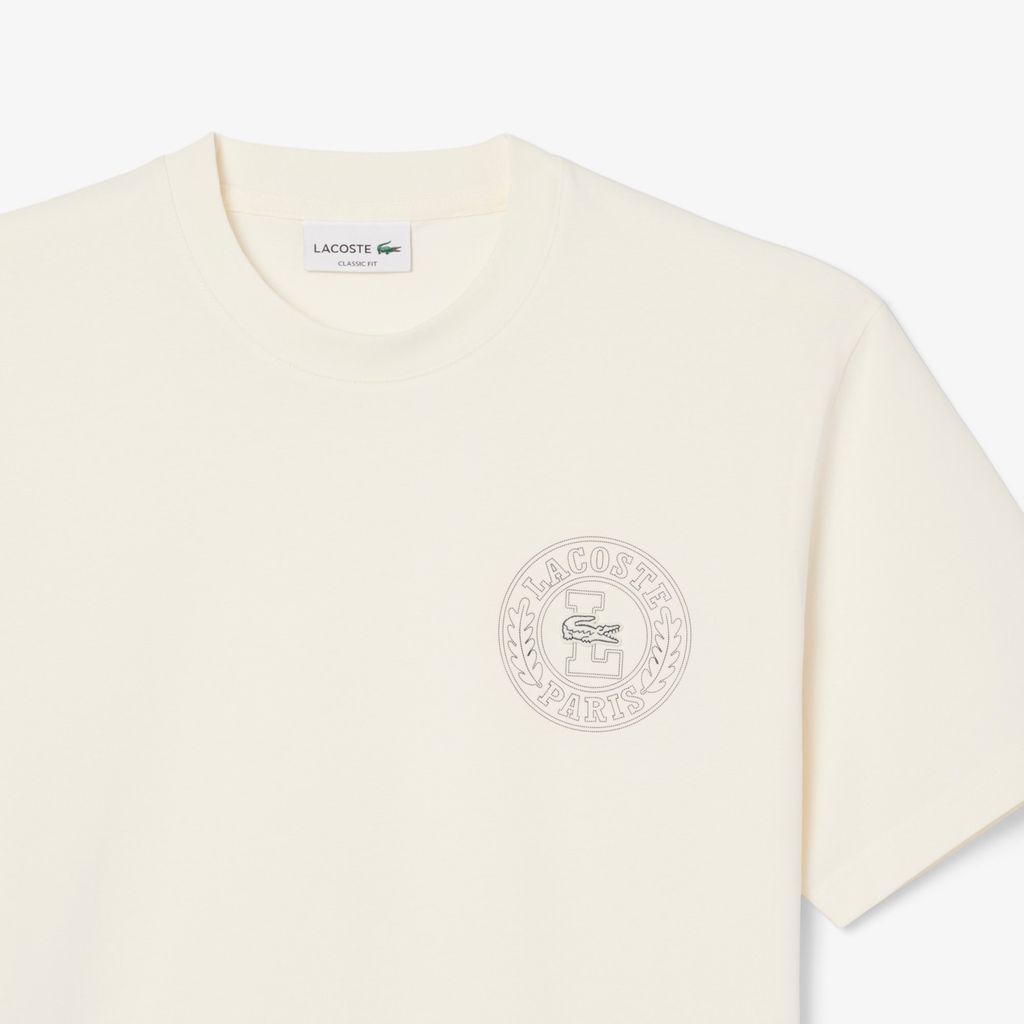 Áo Thun Lacoste Nam Chất Liệu Jersey In Huy Hiệu