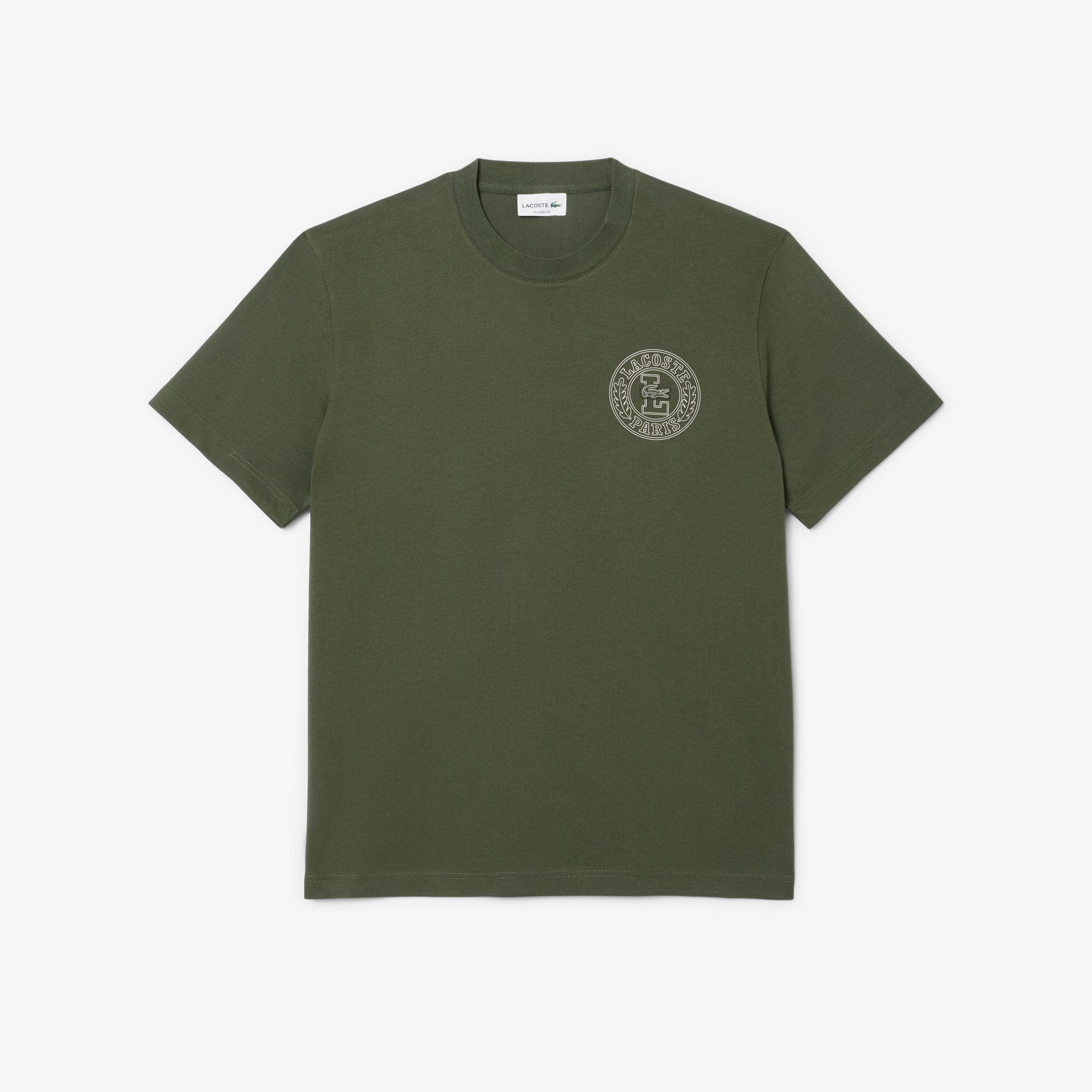 Áo Thun Lacoste Nam Chất Liệu Jersey In Huy Hiệu