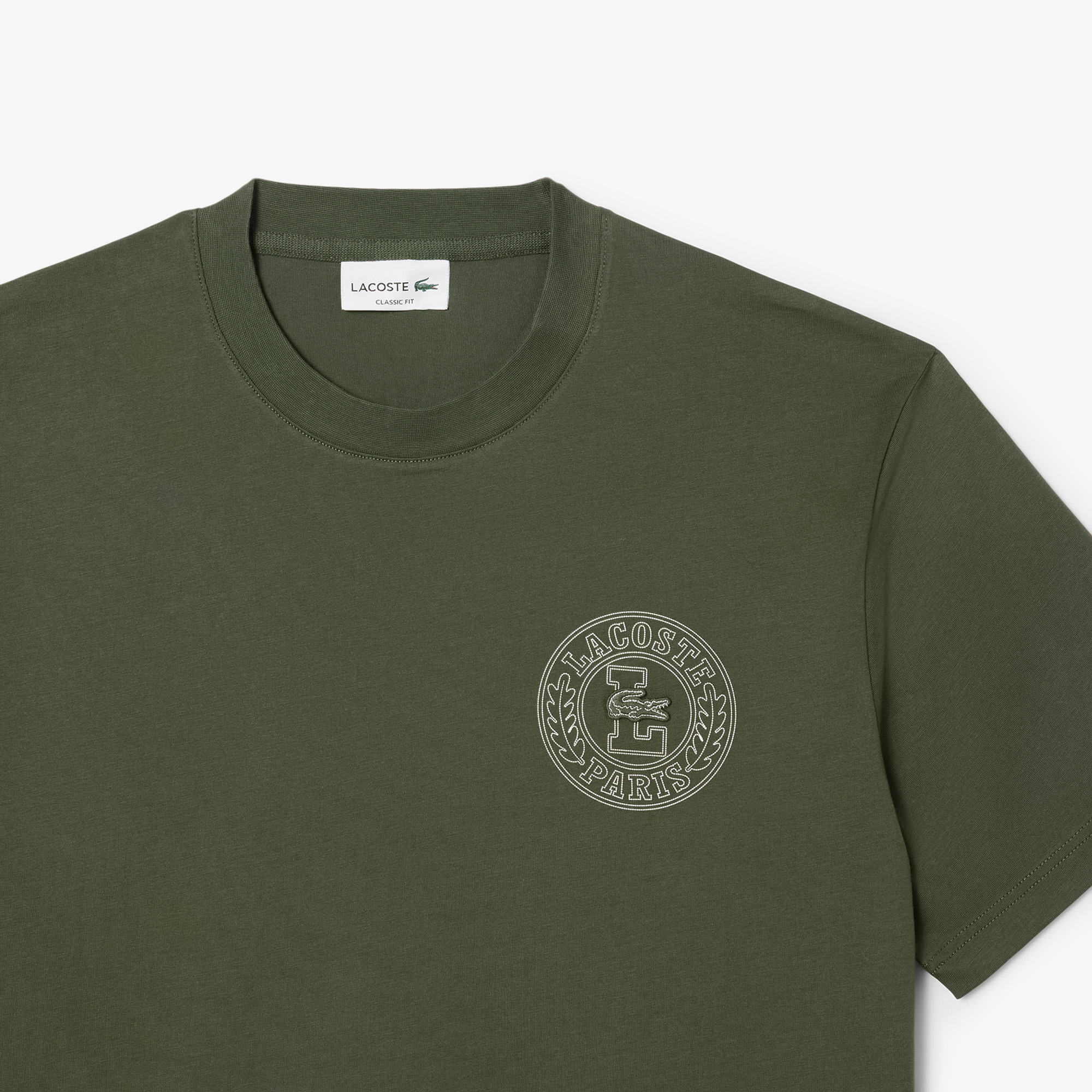 Áo Thun Lacoste Nam Chất Liệu Jersey In Huy Hiệu