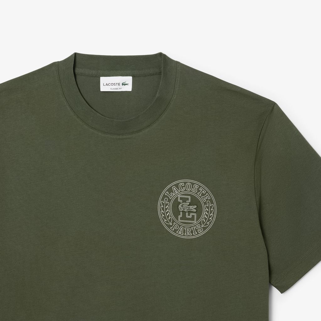 Áo Thun Lacoste Nam Chất Liệu Jersey In Huy Hiệu