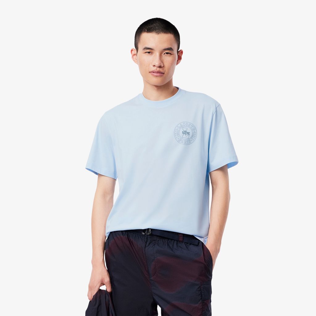 Áo Thun Lacoste Nam Chất Liệu Jersey In Huy Hiệu