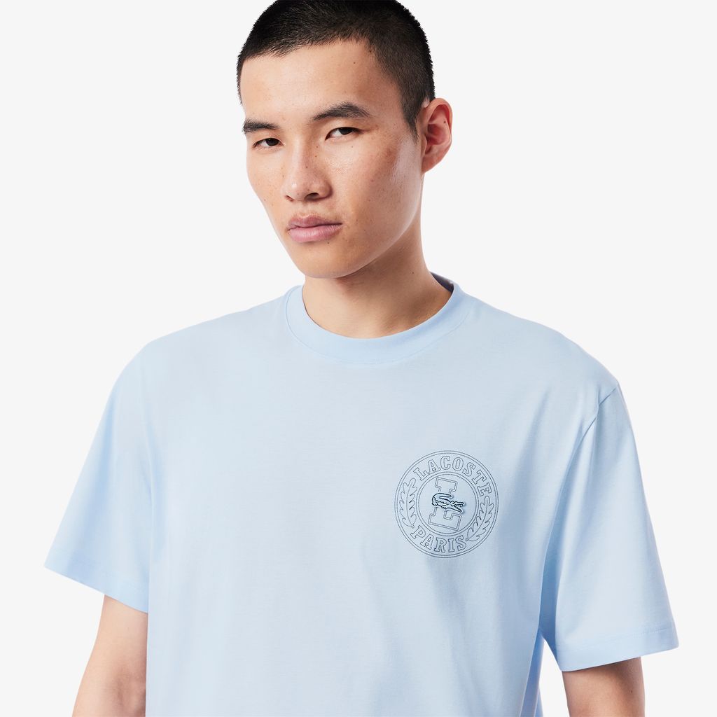 Áo Thun Lacoste Nam Chất Liệu Jersey In Huy Hiệu