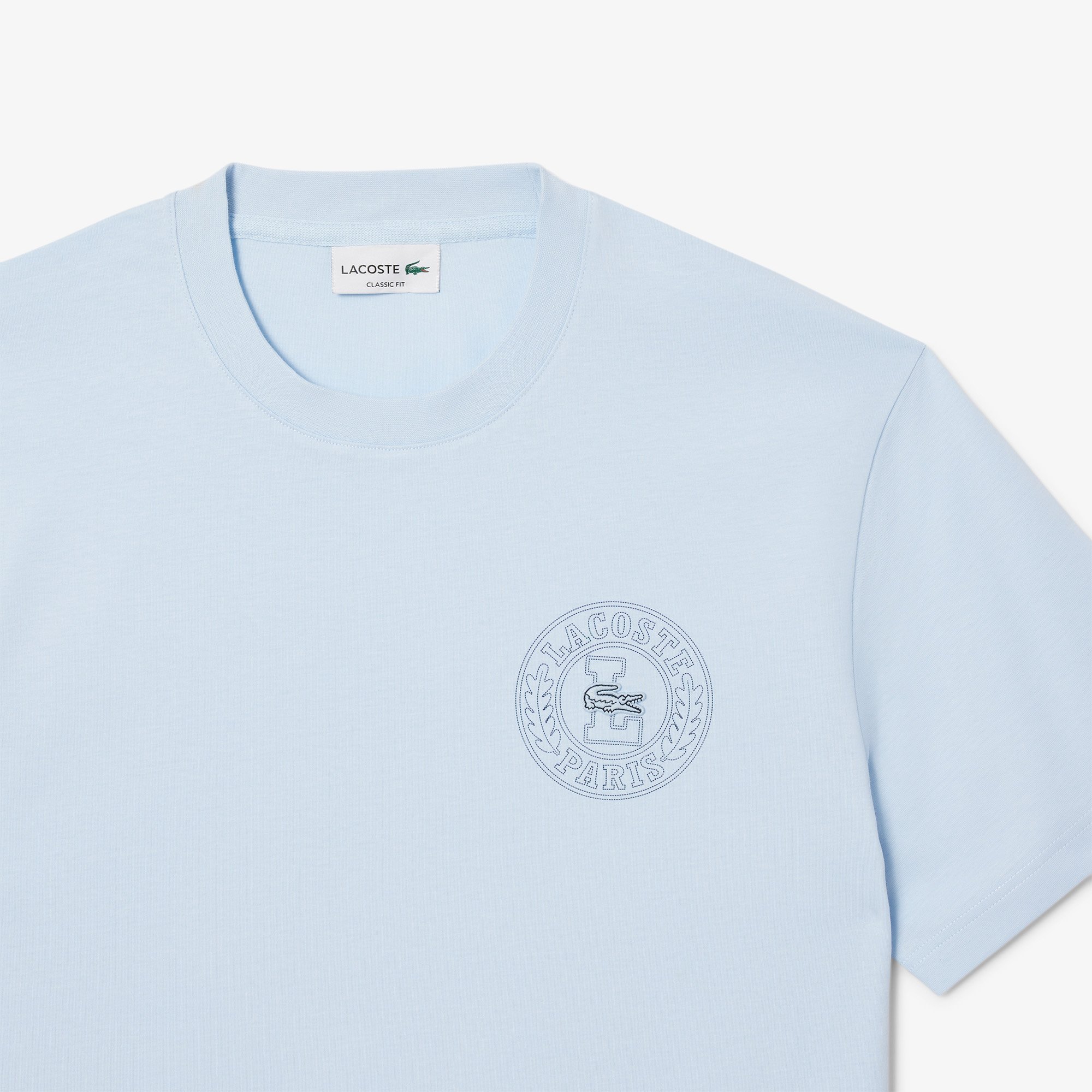 Áo Thun Lacoste Nam Chất Liệu Jersey In Huy Hiệu