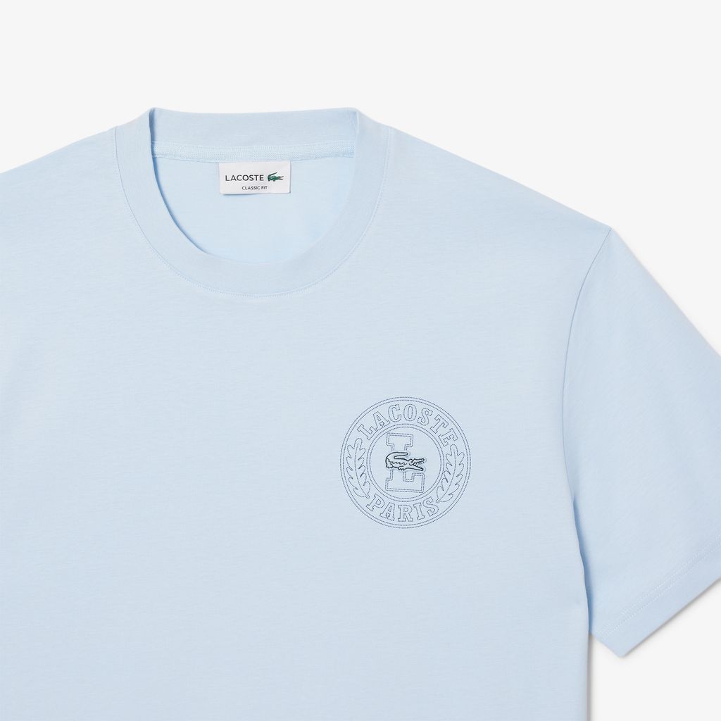 Áo Thun Lacoste Nam Chất Liệu Jersey In Huy Hiệu