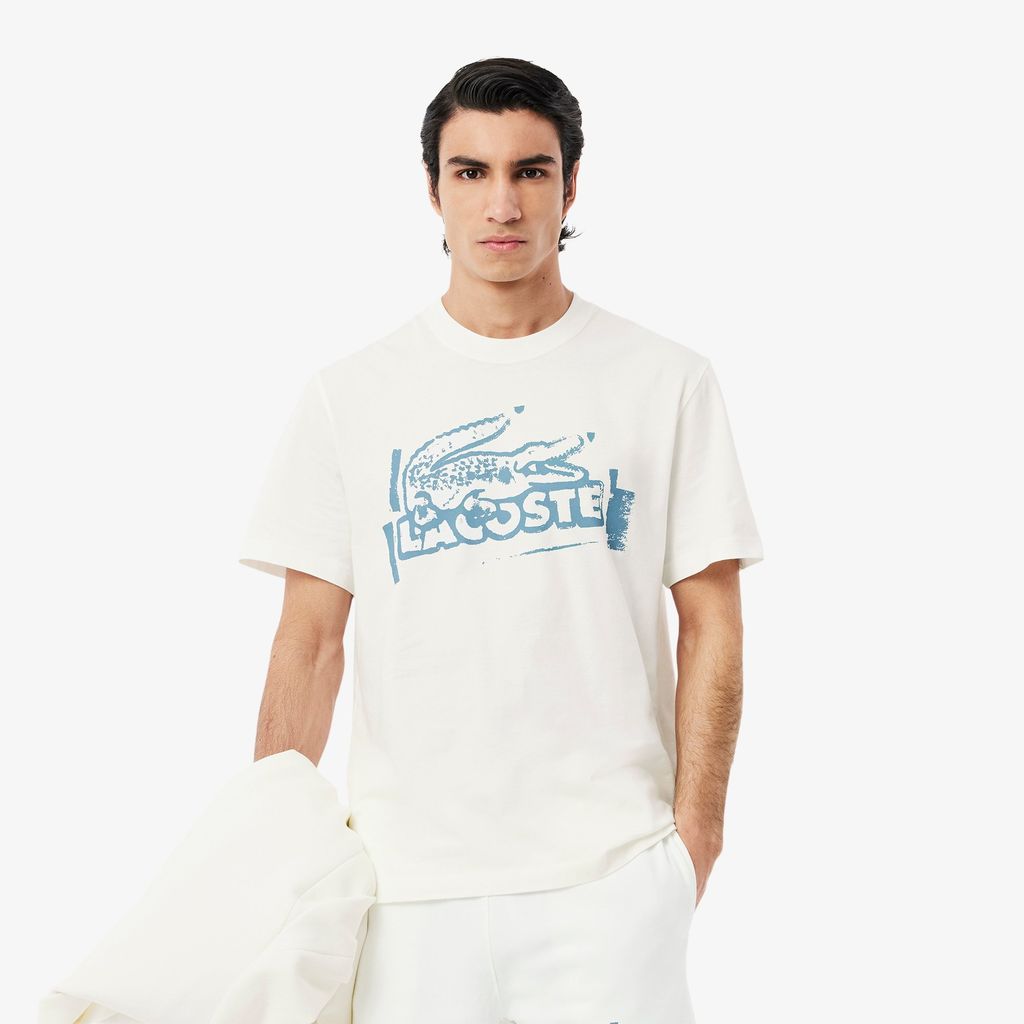Áo Thun Lacoste Nam Chất Liệu Cotton Jersey Họa Tiết In