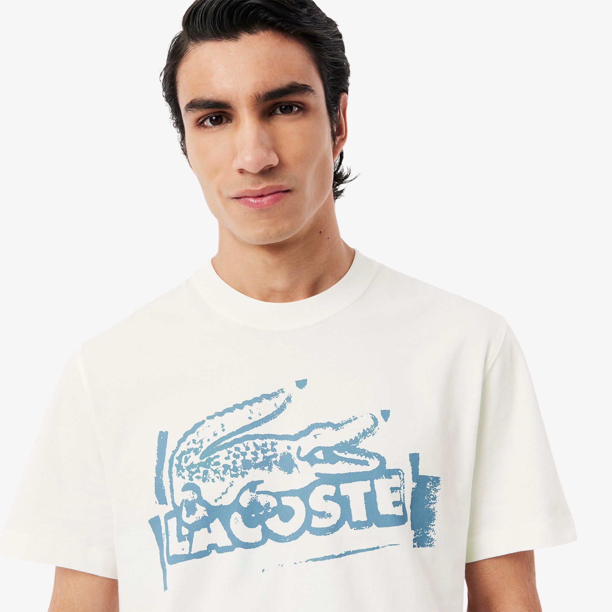 Áo Thun Lacoste Nam Chất Liệu Cotton Jersey Họa Tiết In