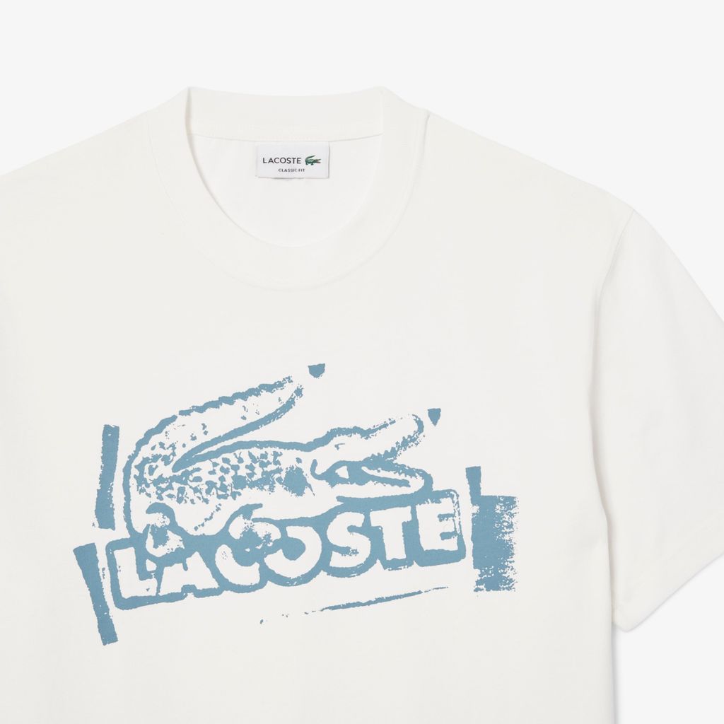 Áo Thun Lacoste Nam Chất Liệu Cotton Jersey Họa Tiết In