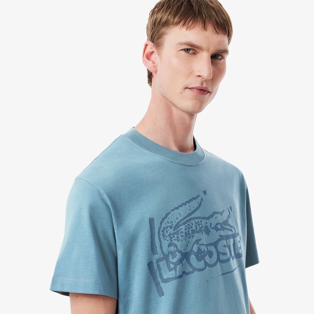 Áo Thun Lacoste Nam Chất Liệu Cotton Jersey Họa Tiết In