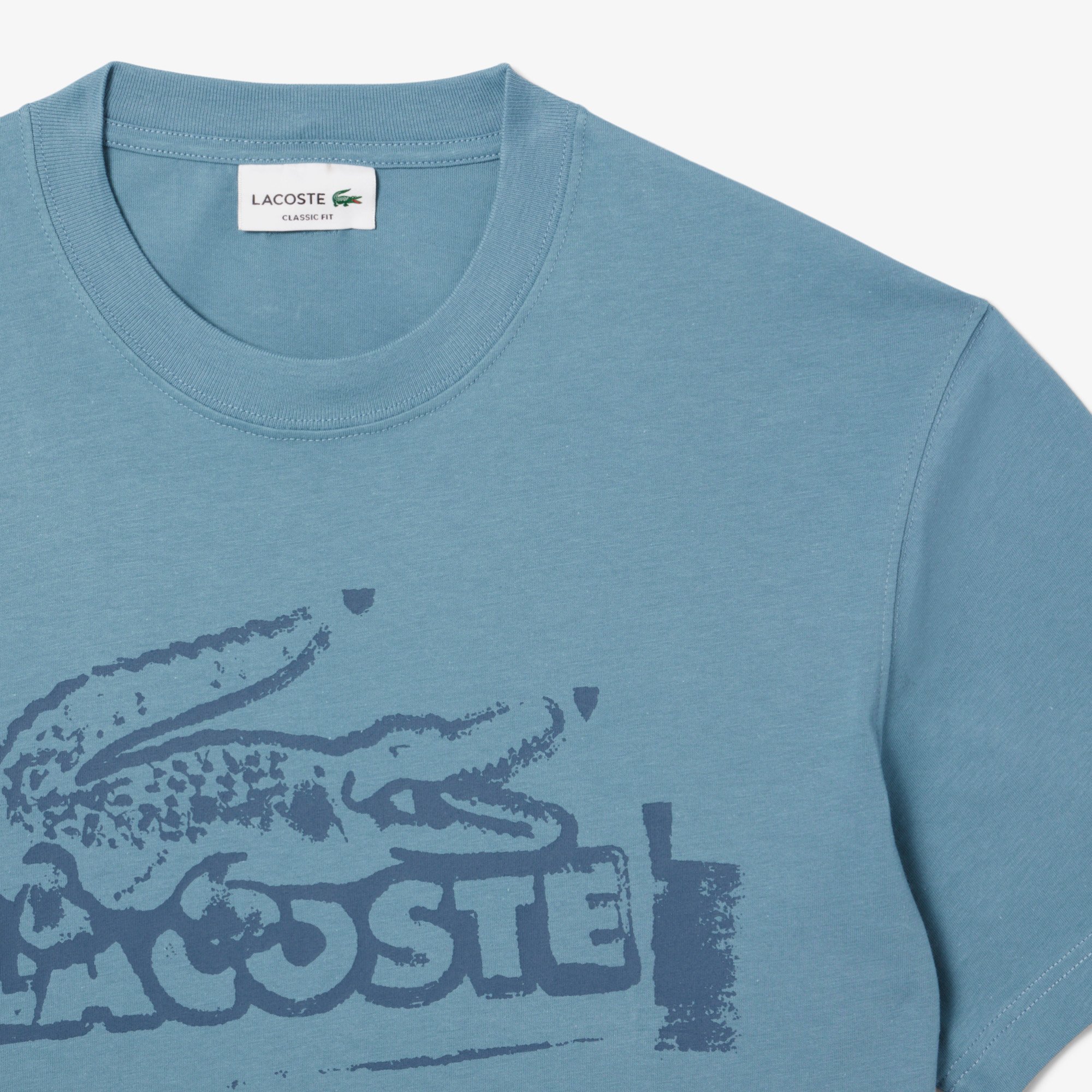 Áo Thun Lacoste Nam Chất Liệu Cotton Jersey Họa Tiết In