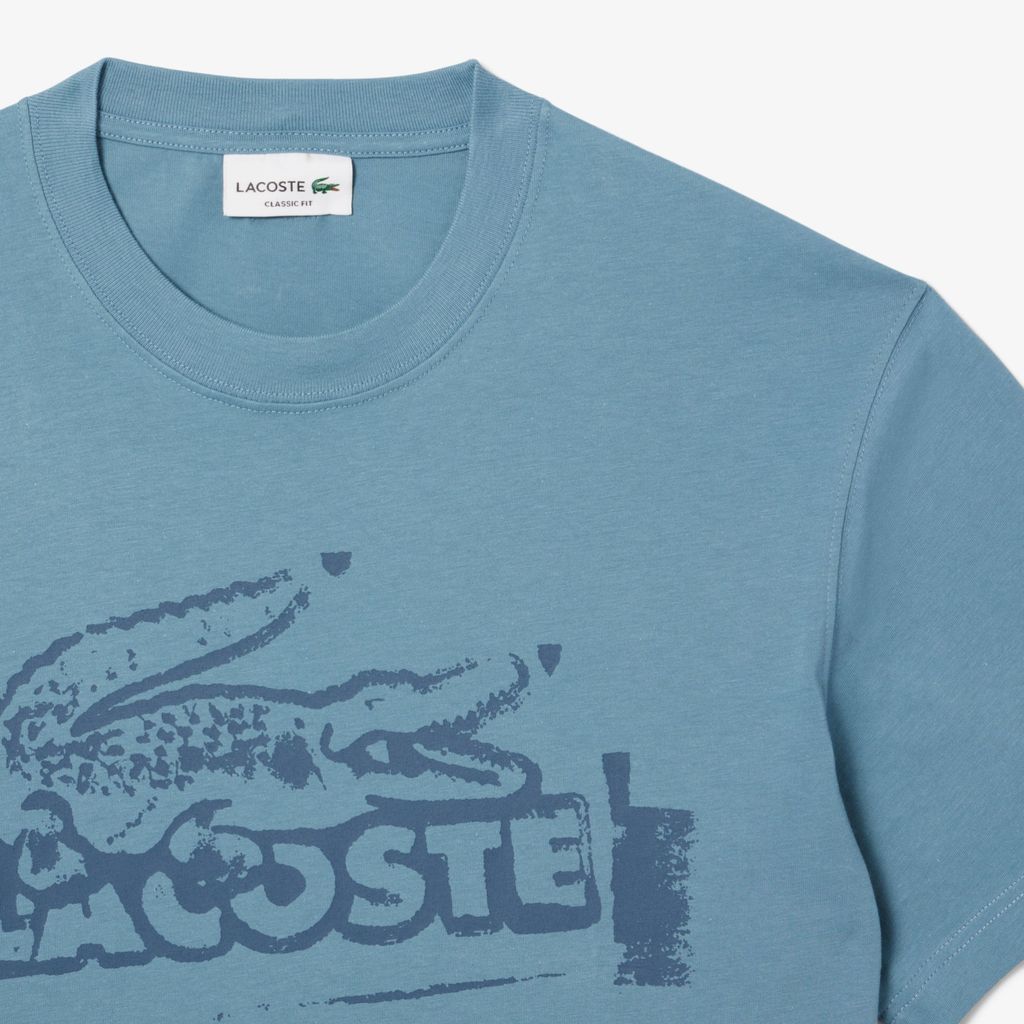 Áo Thun Lacoste Nam Chất Liệu Cotton Jersey Họa Tiết In