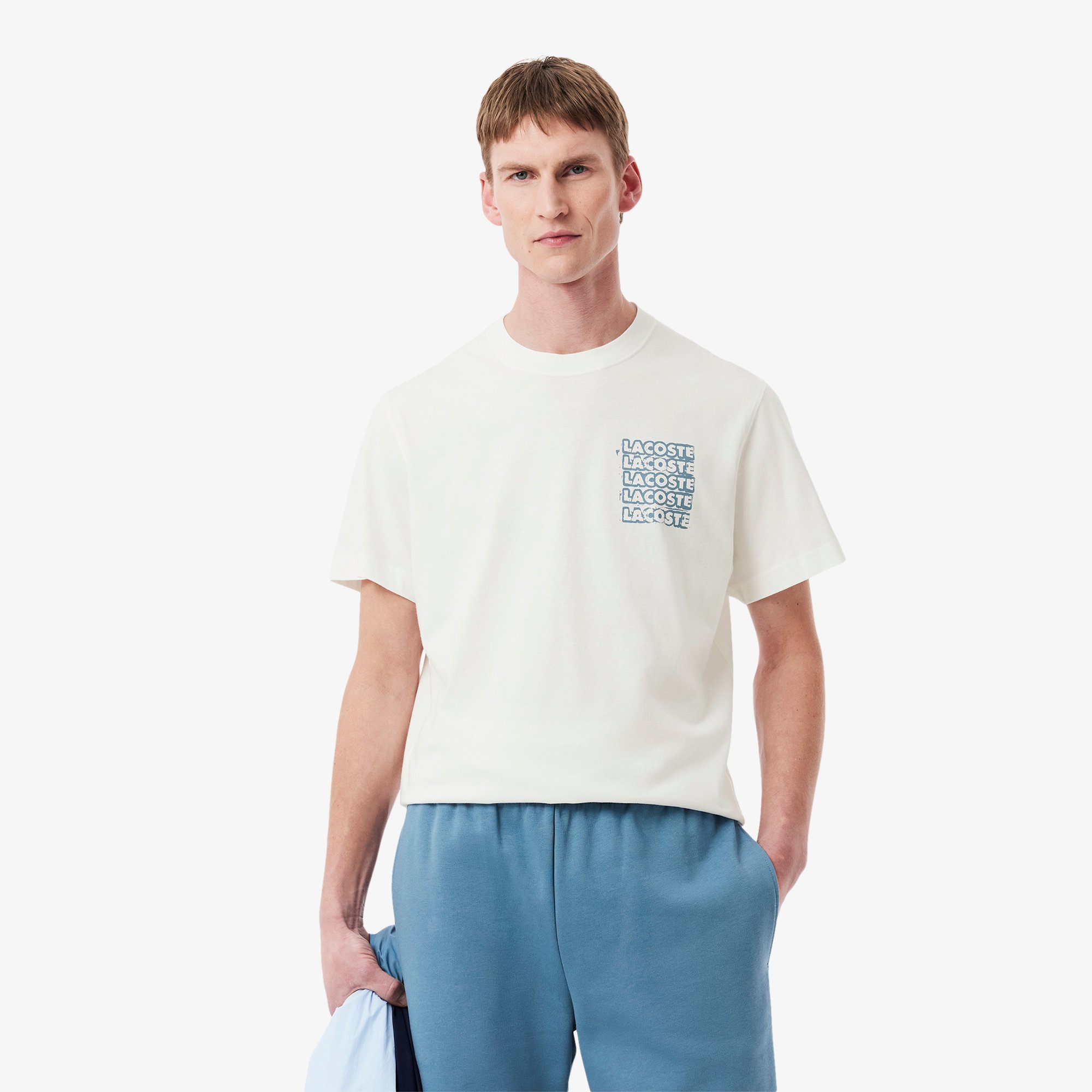 Áo Thun Lacoste Nam Chất Liệu Cotton Jersey Họa Tiết Graphic