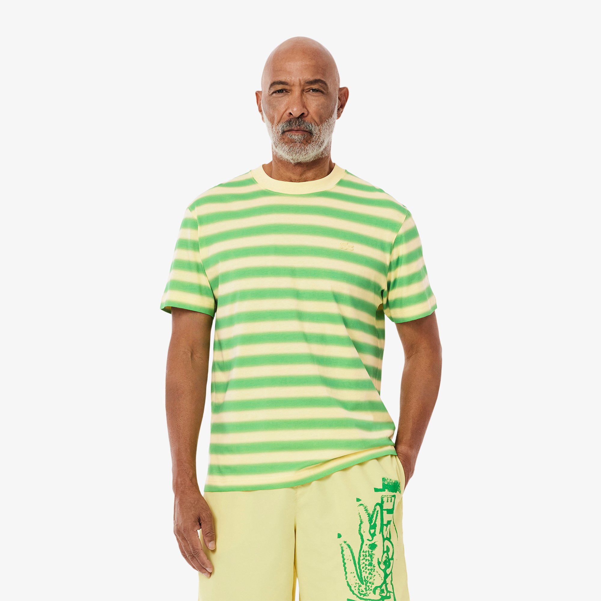 Áo Thun Lacoste Nam Chất Liệu Jersey In Họa Tiết In Kẻ Sọc