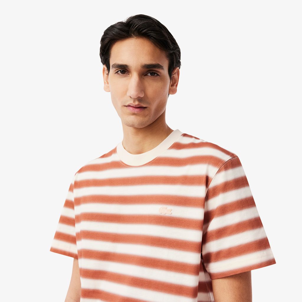 Áo Thun Lacoste Nam Chất Liệu Jersey In Họa Tiết In Kẻ Sọc