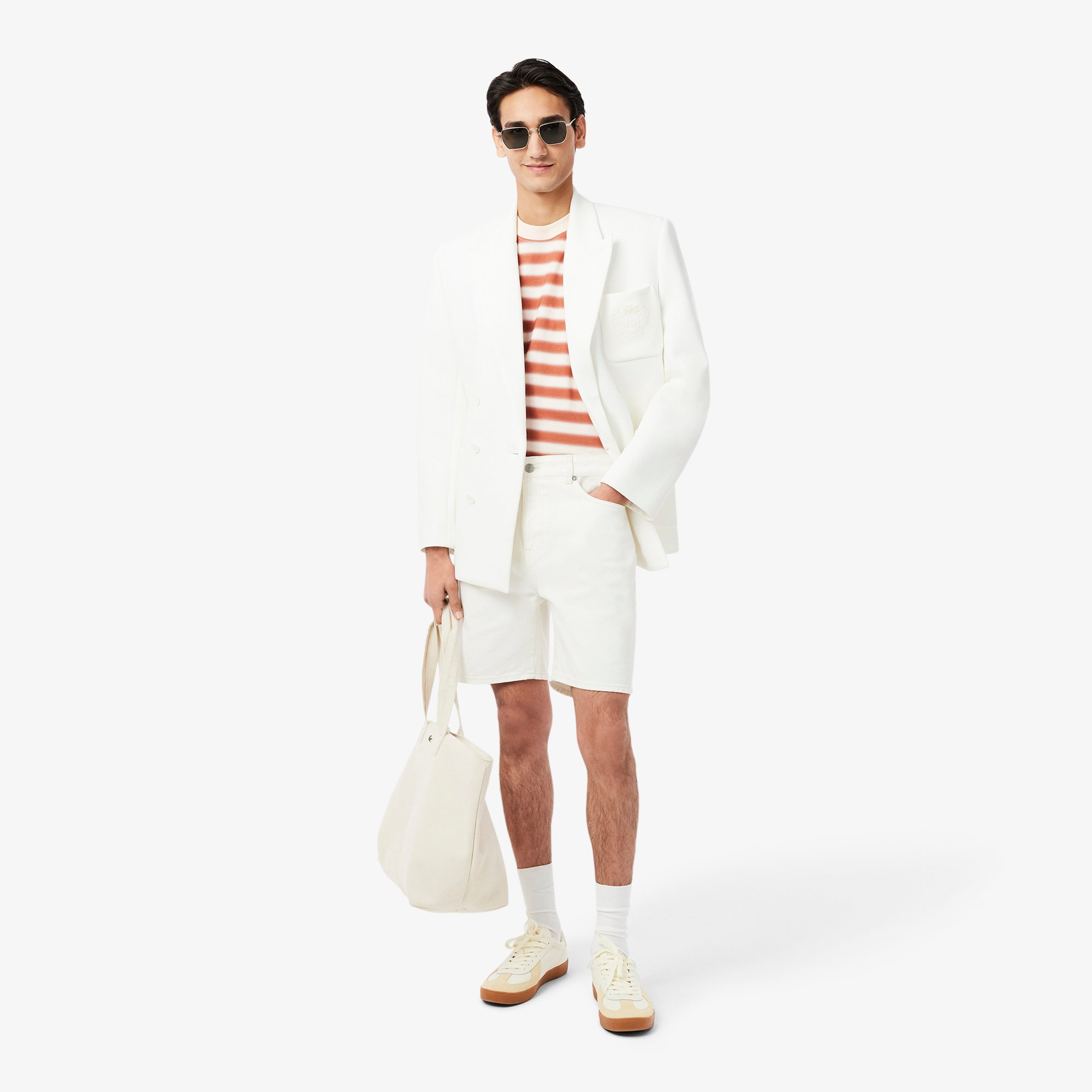 Áo Thun Lacoste Nam Chất Liệu Jersey In Họa Tiết In Kẻ Sọc