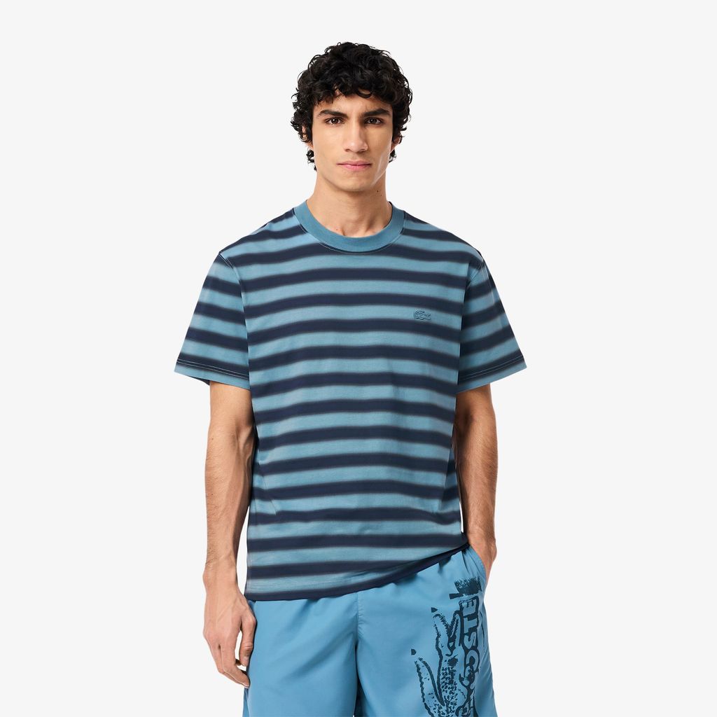 Áo Thun Lacoste Nam Chất Liệu Jersey In Họa Tiết In Kẻ Sọc
