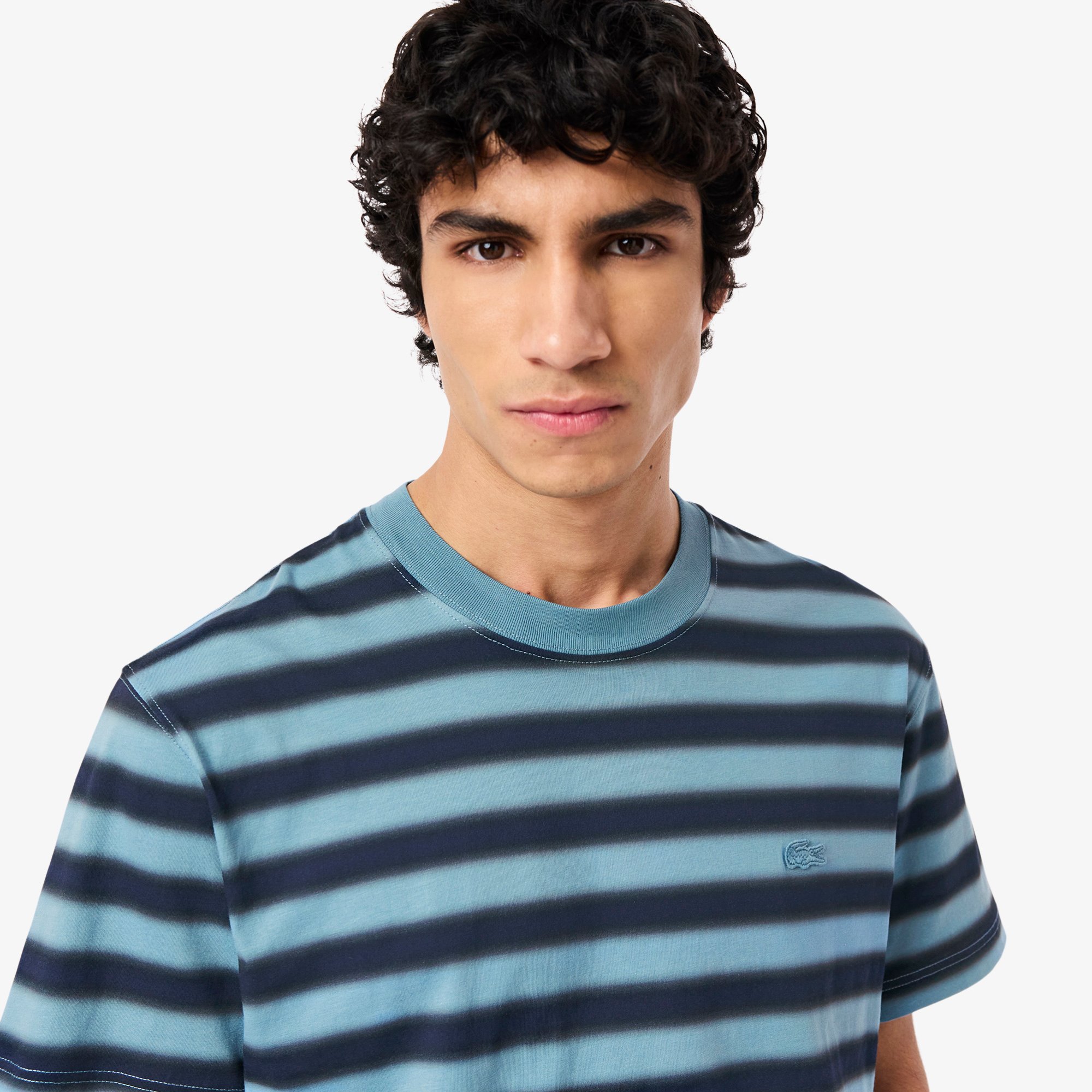 Áo Thun Lacoste Nam Chất Liệu Jersey In Họa Tiết In Kẻ Sọc