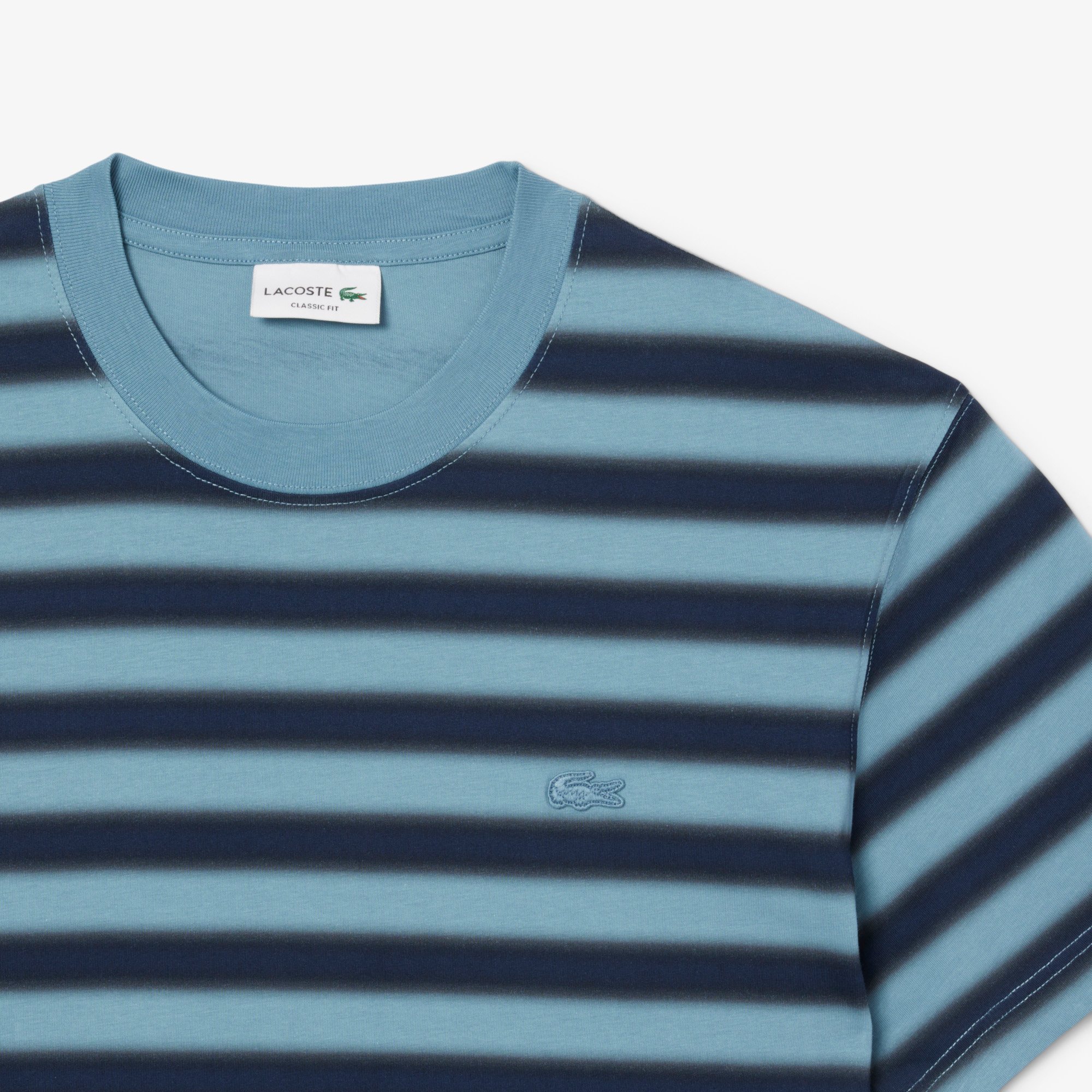 Áo Thun Lacoste Nam Chất Liệu Jersey In Họa Tiết In Kẻ Sọc
