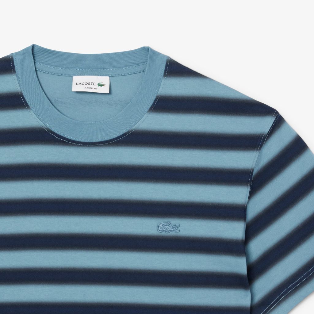 Áo Thun Lacoste Nam Chất Liệu Jersey In Họa Tiết In Kẻ Sọc