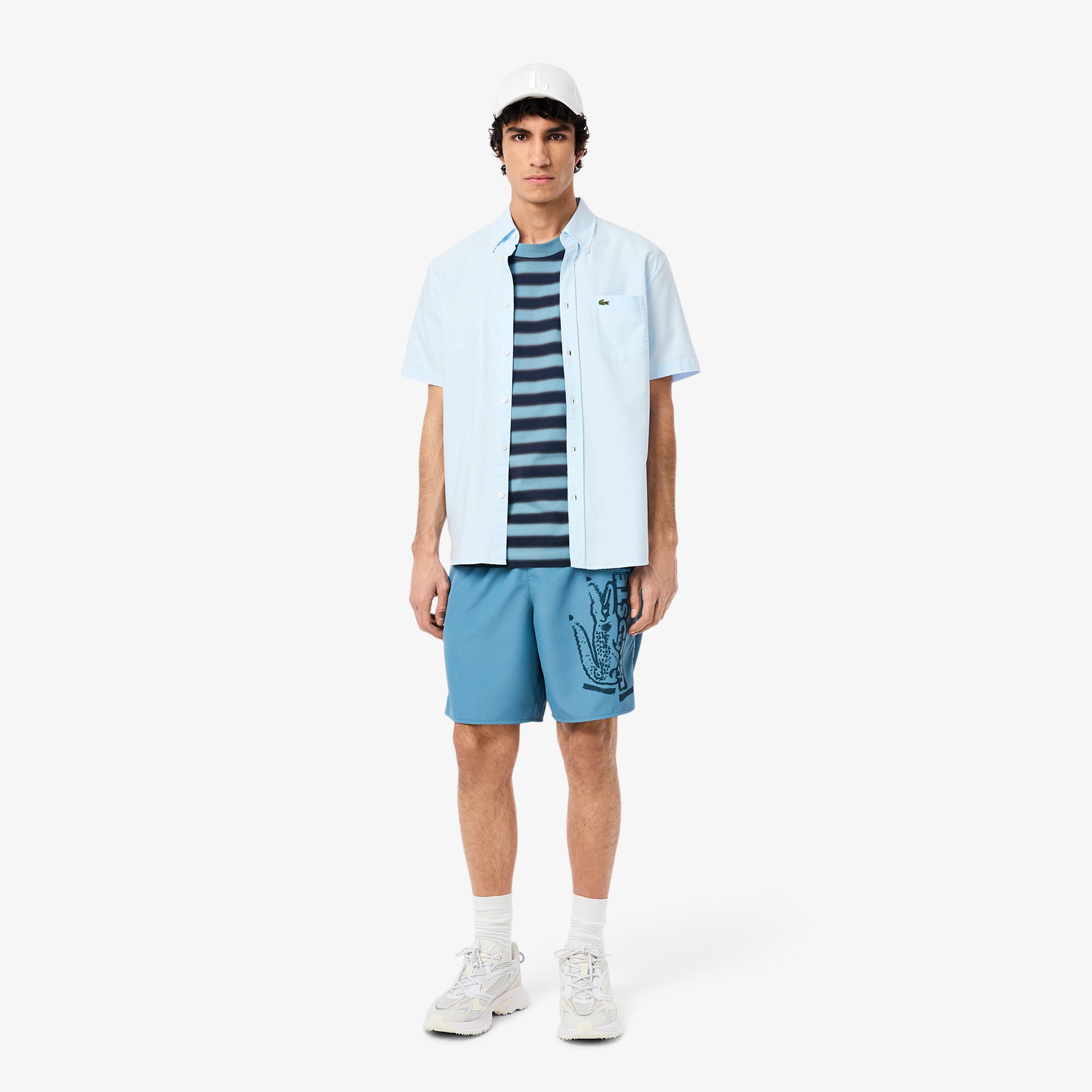 Áo Thun Lacoste Nam Chất Liệu Jersey In Họa Tiết In Kẻ Sọc