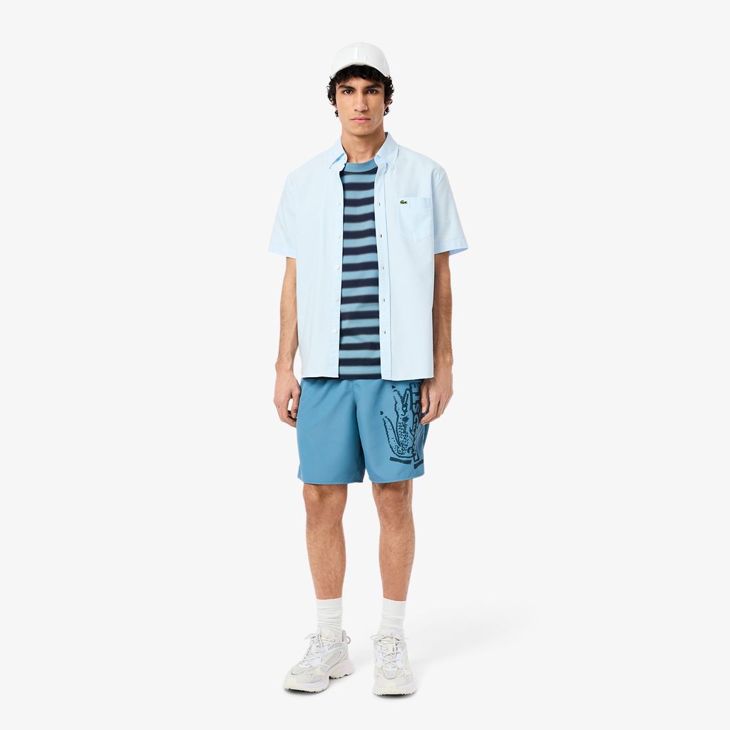 Áo Thun Lacoste Nam Chất Liệu Jersey In Họa Tiết In Kẻ Sọc