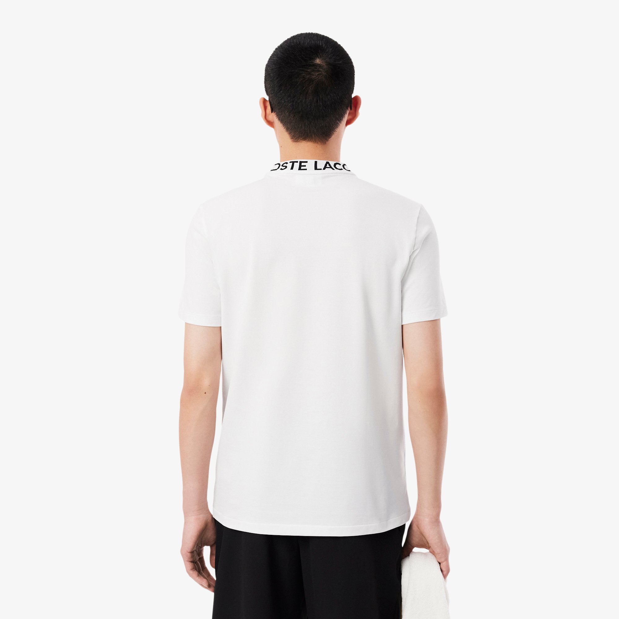 Áo Thun Lacoste Nam Dáng Suông Chất Liệu Co Giãn Có Cổ Dệt Jacquard