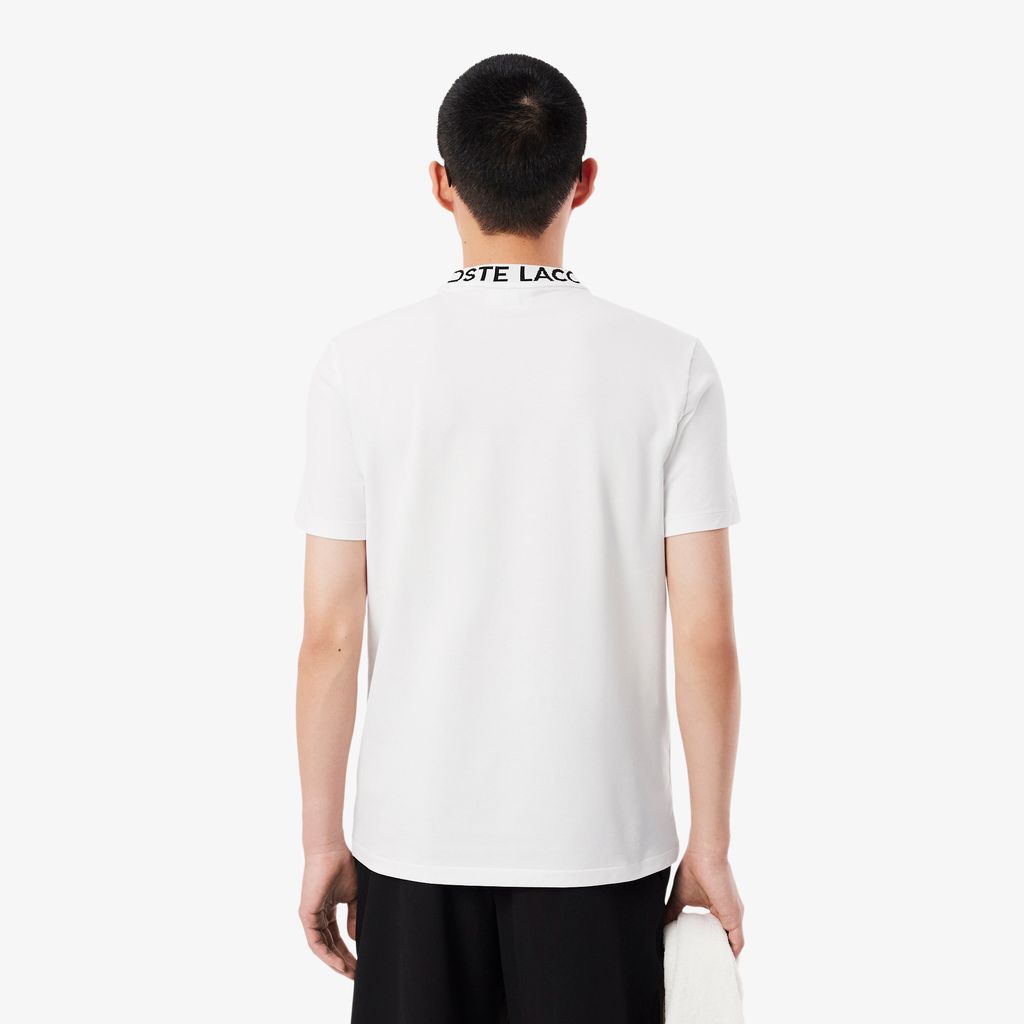 Áo Thun Lacoste Nam Dáng Suông Chất Liệu Co Giãn Có Cổ Dệt Jacquard