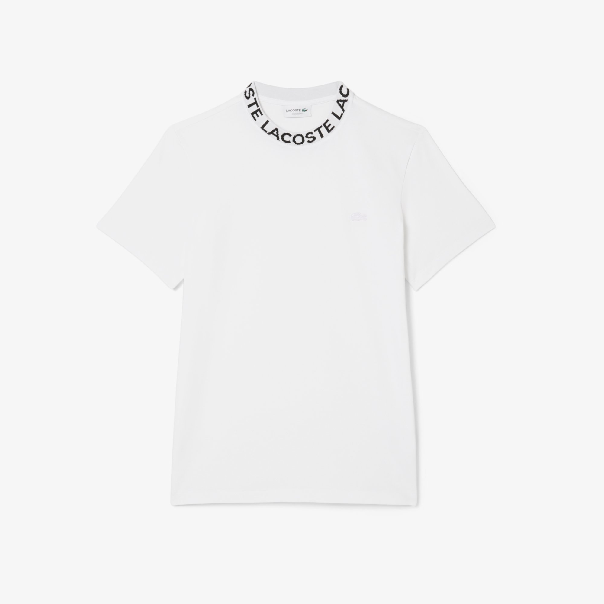 Áo Thun Lacoste Nam Dáng Suông Chất Liệu Co Giãn Có Cổ Dệt Jacquard