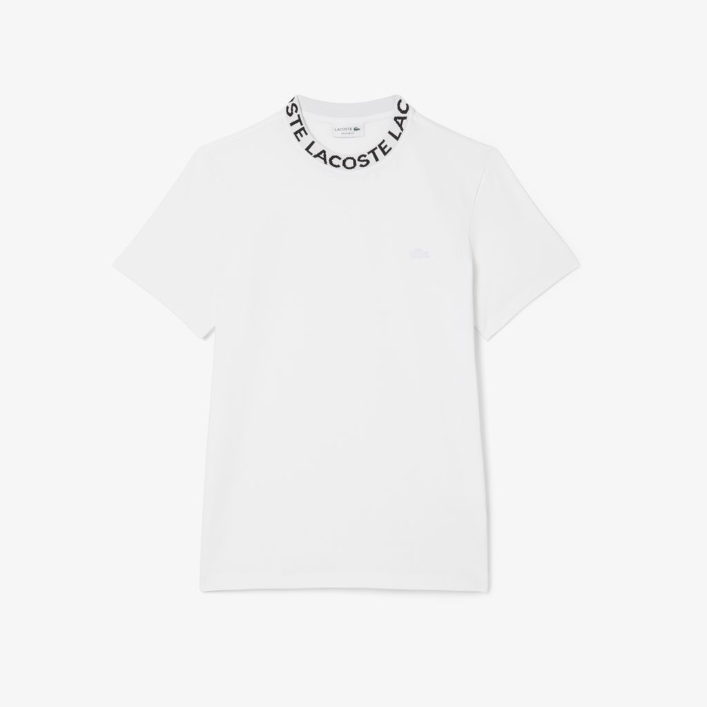 Áo Thun Lacoste Nam Dáng Suông Chất Liệu Co Giãn Có Cổ Dệt Jacquard