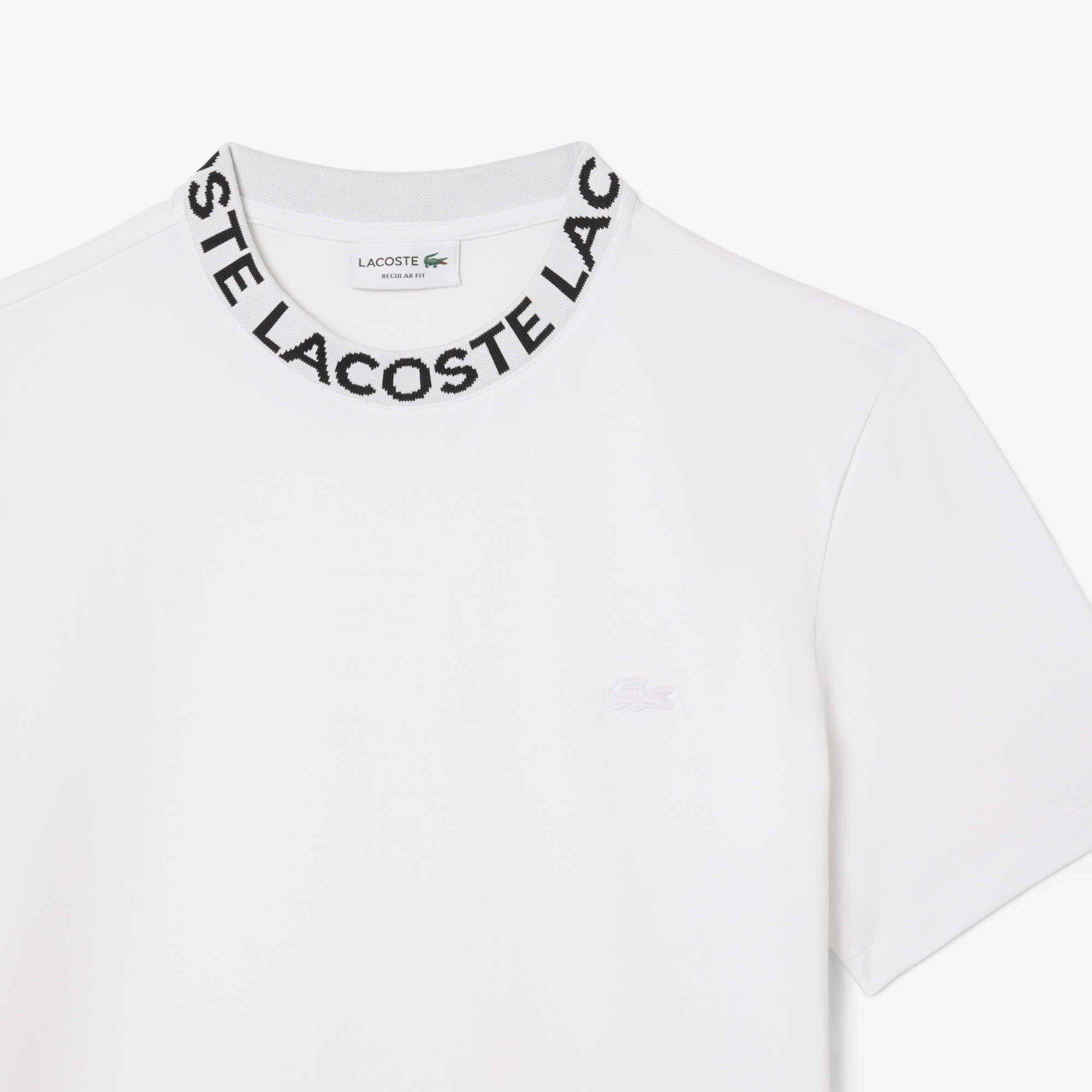 Áo Thun Lacoste Nam Dáng Suông Chất Liệu Co Giãn Có Cổ Dệt Jacquard