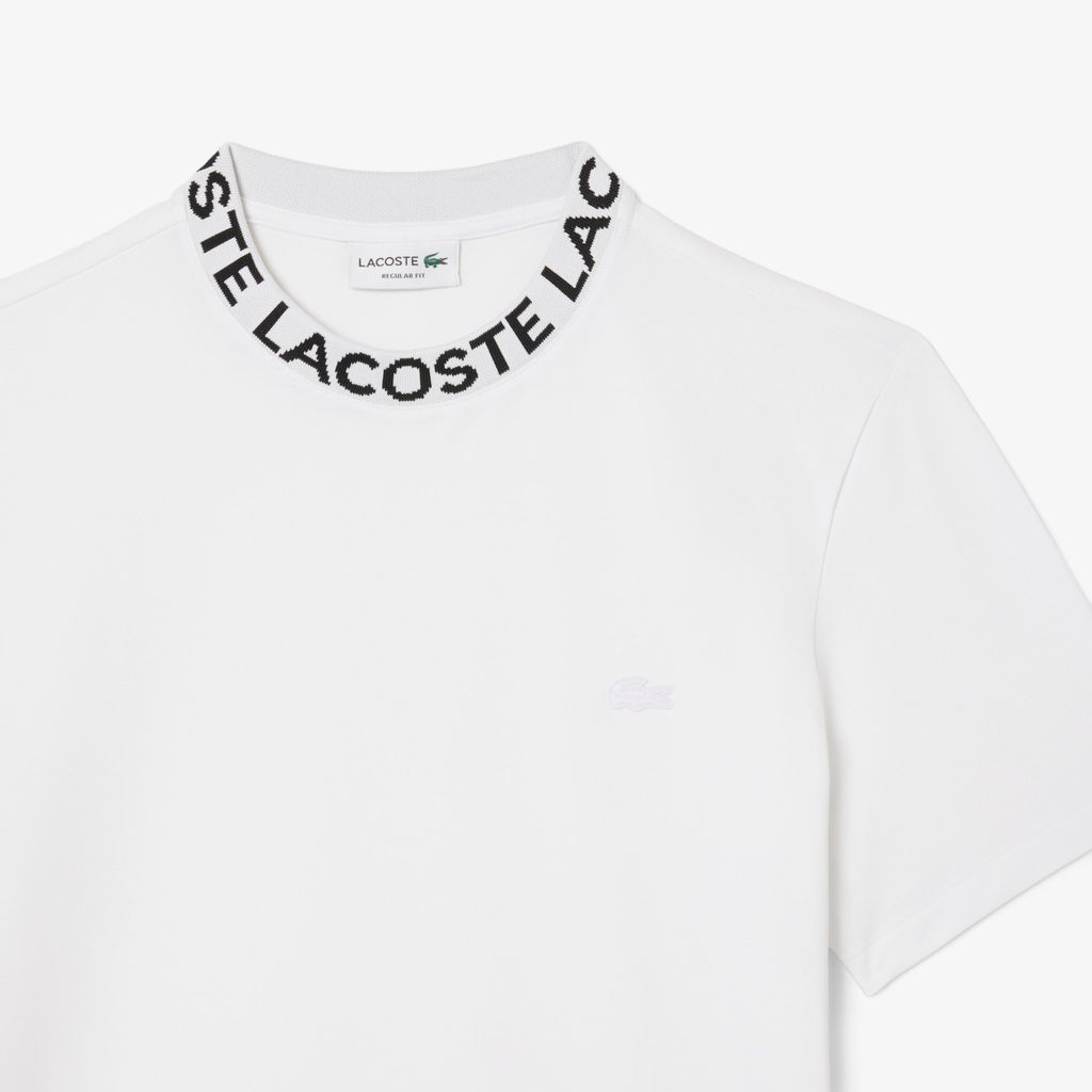 Áo Thun Lacoste Nam Dáng Suông Chất Liệu Co Giãn Có Cổ Dệt Jacquard