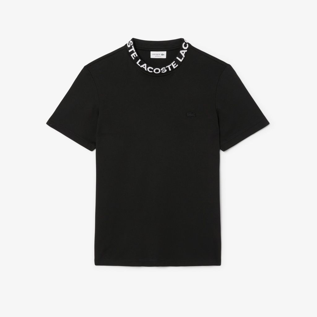 Áo Thun Lacoste Nam Dáng Suông Chất Liệu Co Giãn Có Cổ Dệt Jacquard