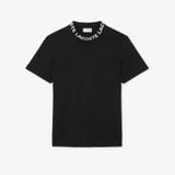 Áo Thun Lacoste Nam Dáng Suông Chất Liệu Co Giãn Có Cổ Dệt Jacquard