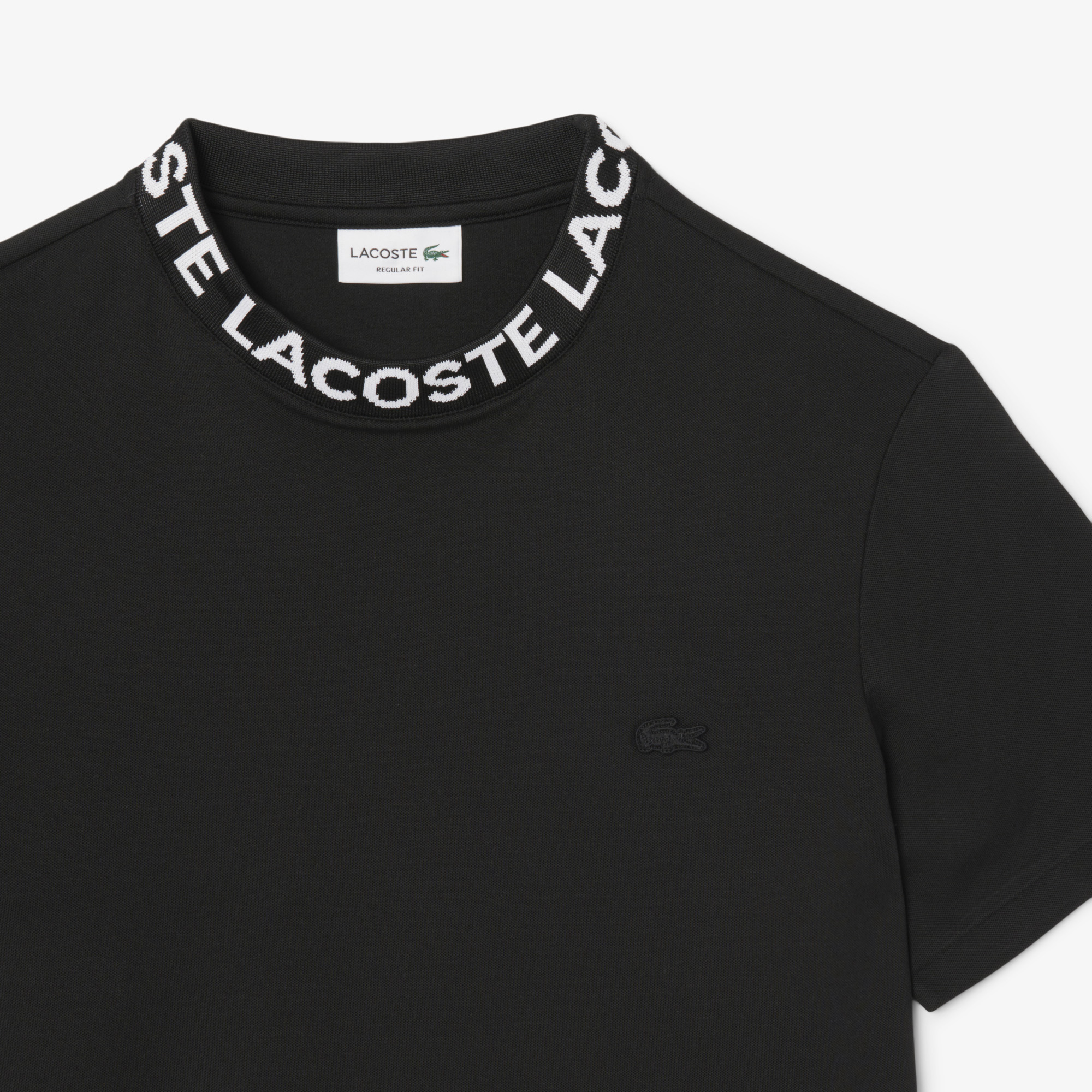 Áo Thun Lacoste Nam Dáng Suông Chất Liệu Co Giãn Có Cổ Dệt Jacquard