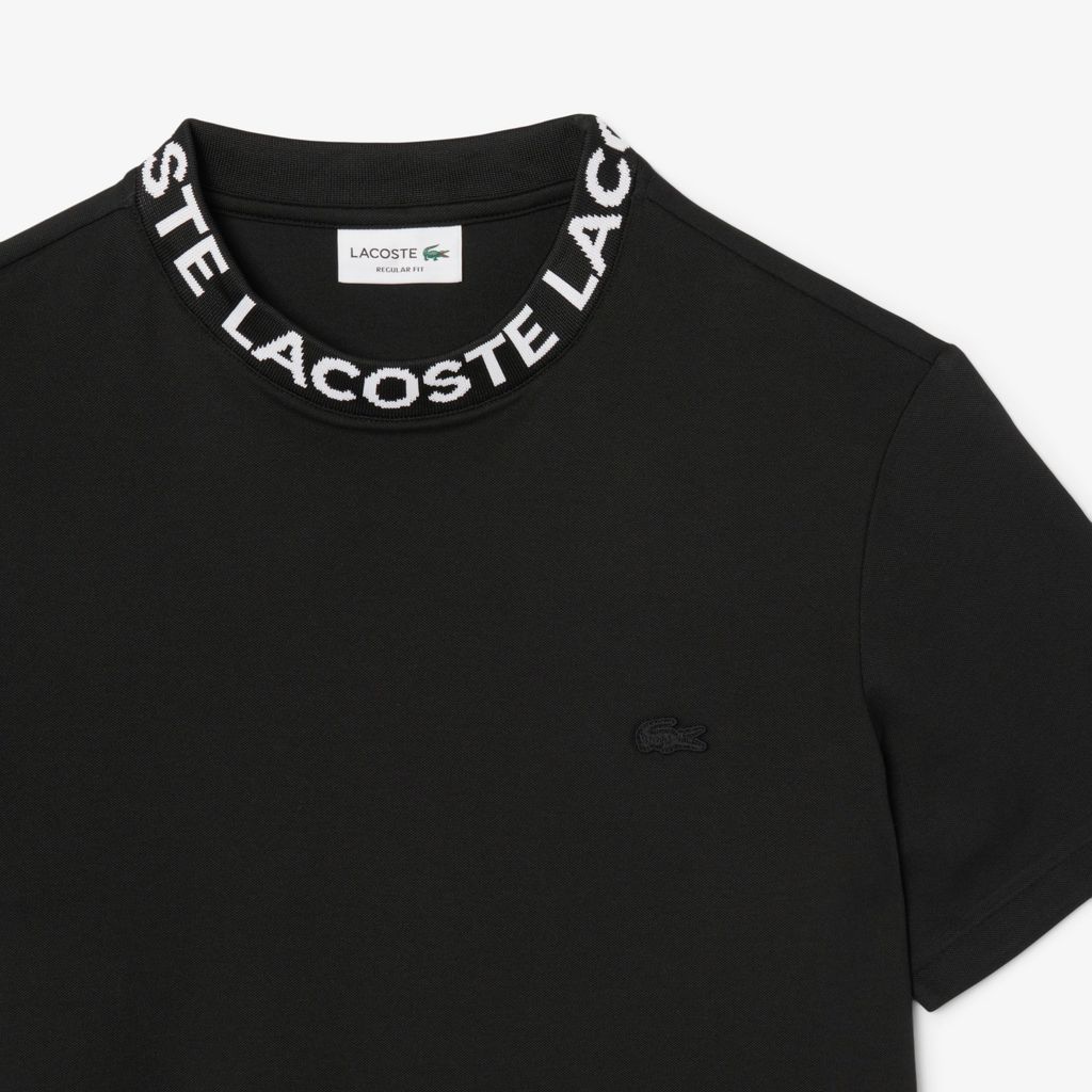 Áo Thun Lacoste Nam Dáng Suông Chất Liệu Co Giãn Có Cổ Dệt Jacquard