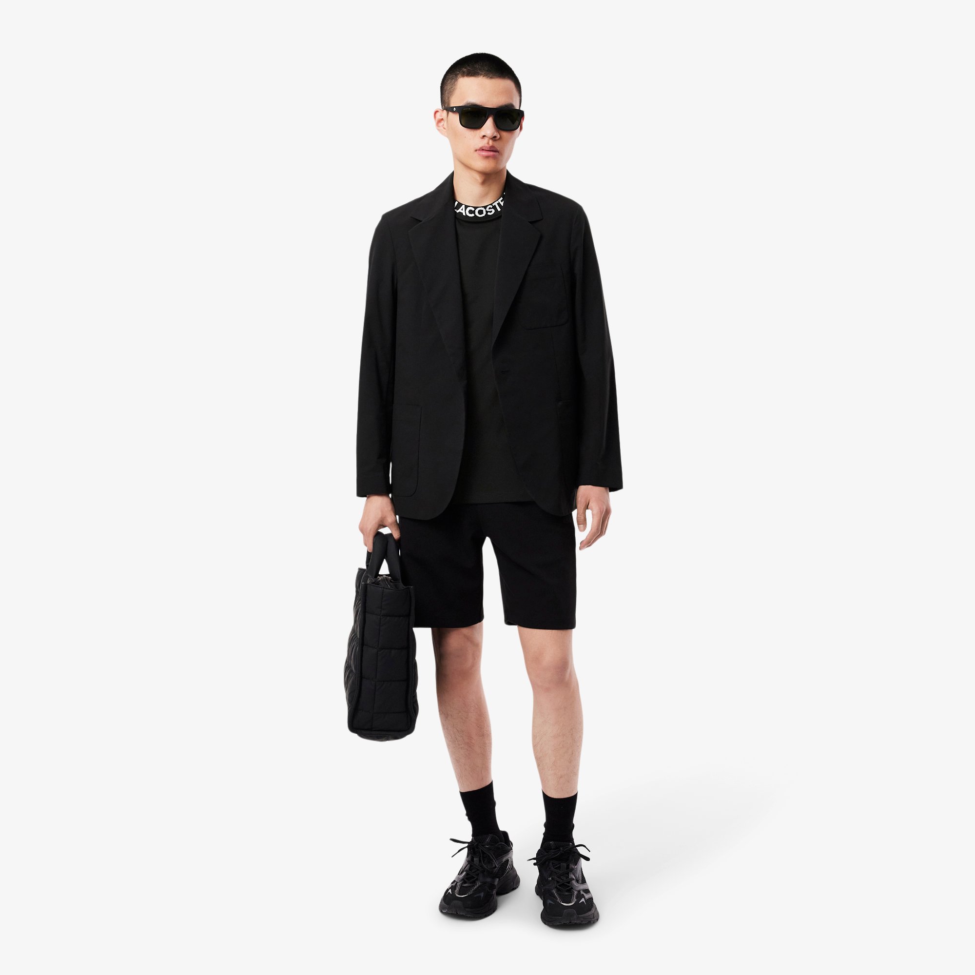 Áo Thun Lacoste Nam Dáng Suông Chất Liệu Co Giãn Có Cổ Dệt Jacquard