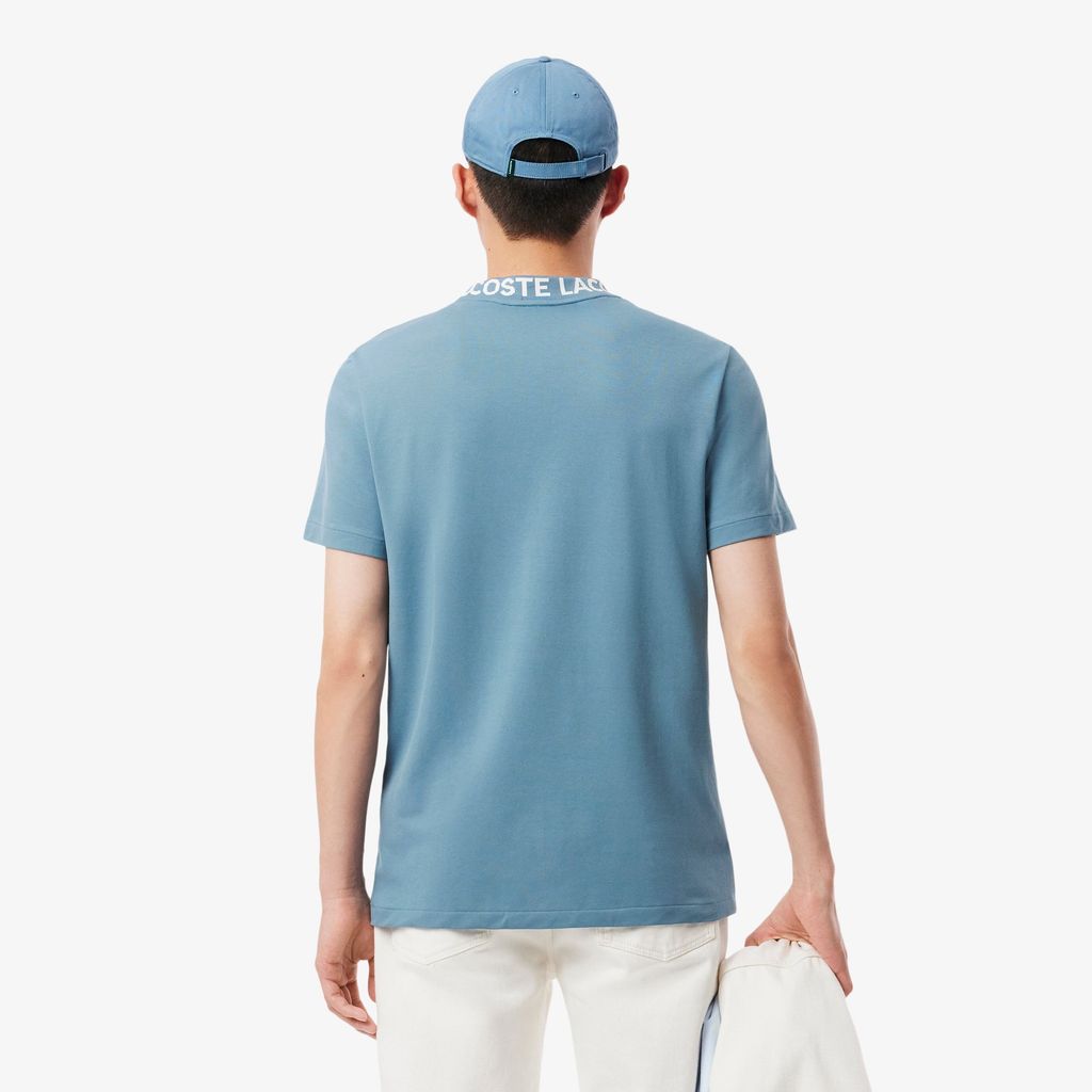 Áo Thun Lacoste Nam Dáng Suông Chất Liệu Co Giãn Có Cổ Dệt Jacquard