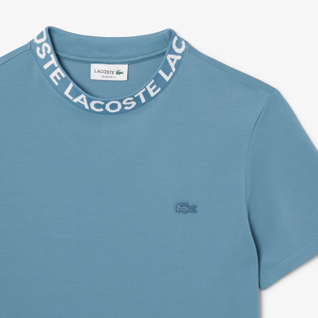 Áo Thun Lacoste Nam Dáng Suông Chất Liệu Co Giãn Có Cổ Dệt Jacquard