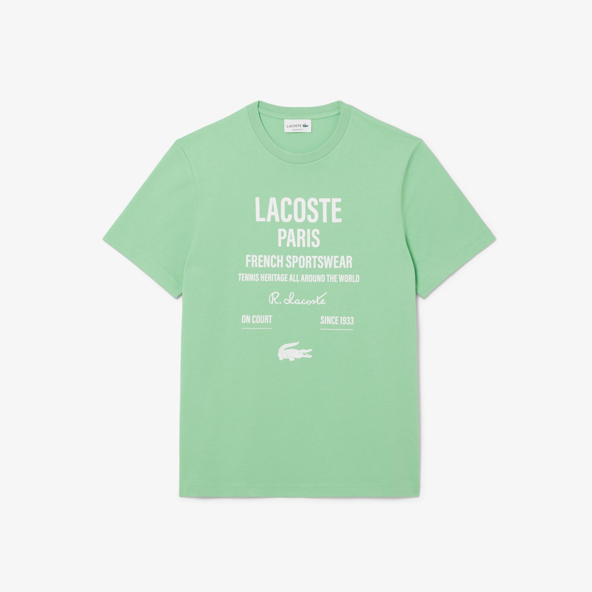 Áo Thun Lacoste Nam Dáng Suông Chất Liệu Jersey Họa Tiết In