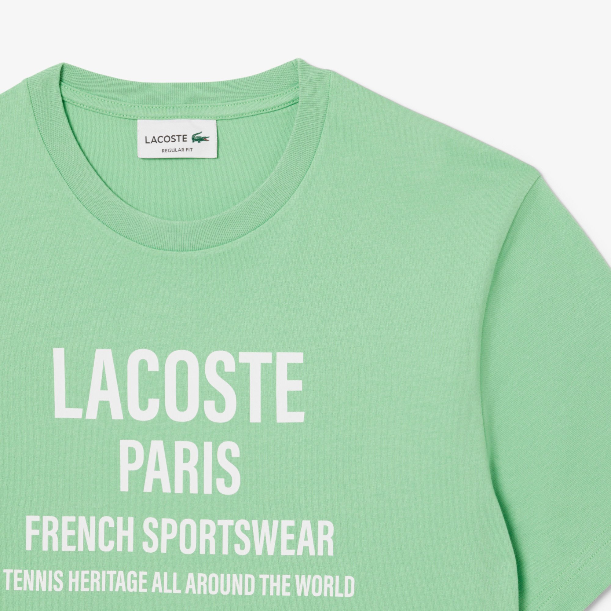 Áo Thun Lacoste Nam Dáng Suông Chất Liệu Jersey Họa Tiết In