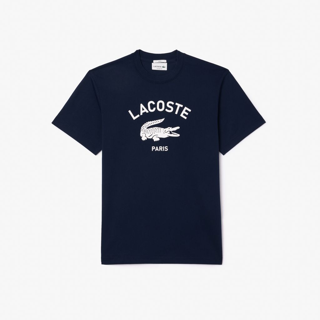 Áo Thun Lacoste Unisex Chất Liệu Cotton Họa Tiết In