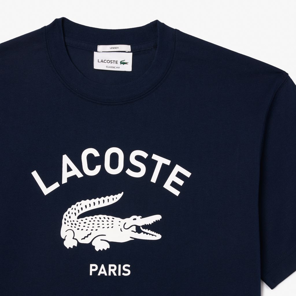 Áo Thun Lacoste Unisex Chất Liệu Cotton Họa Tiết In