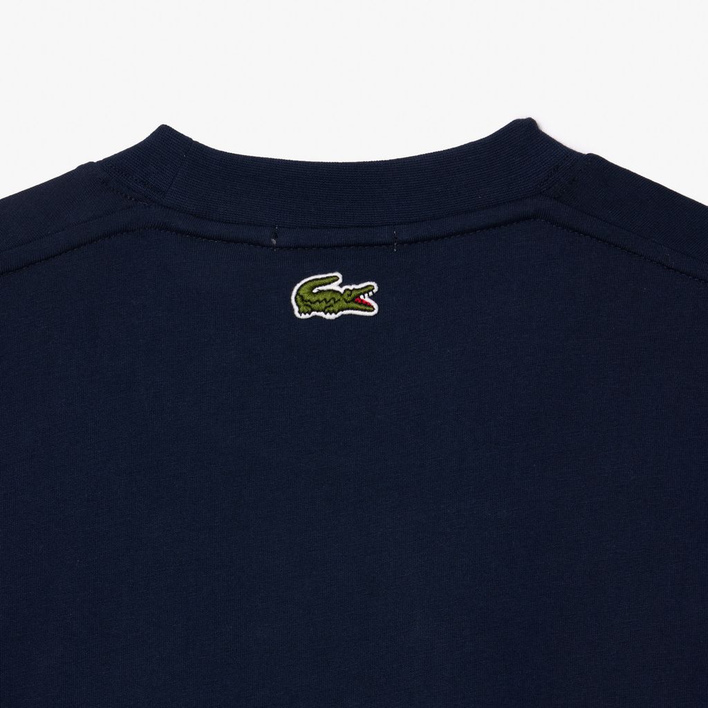 Áo Thun Lacoste Unisex Chất Liệu Cotton Họa Tiết In