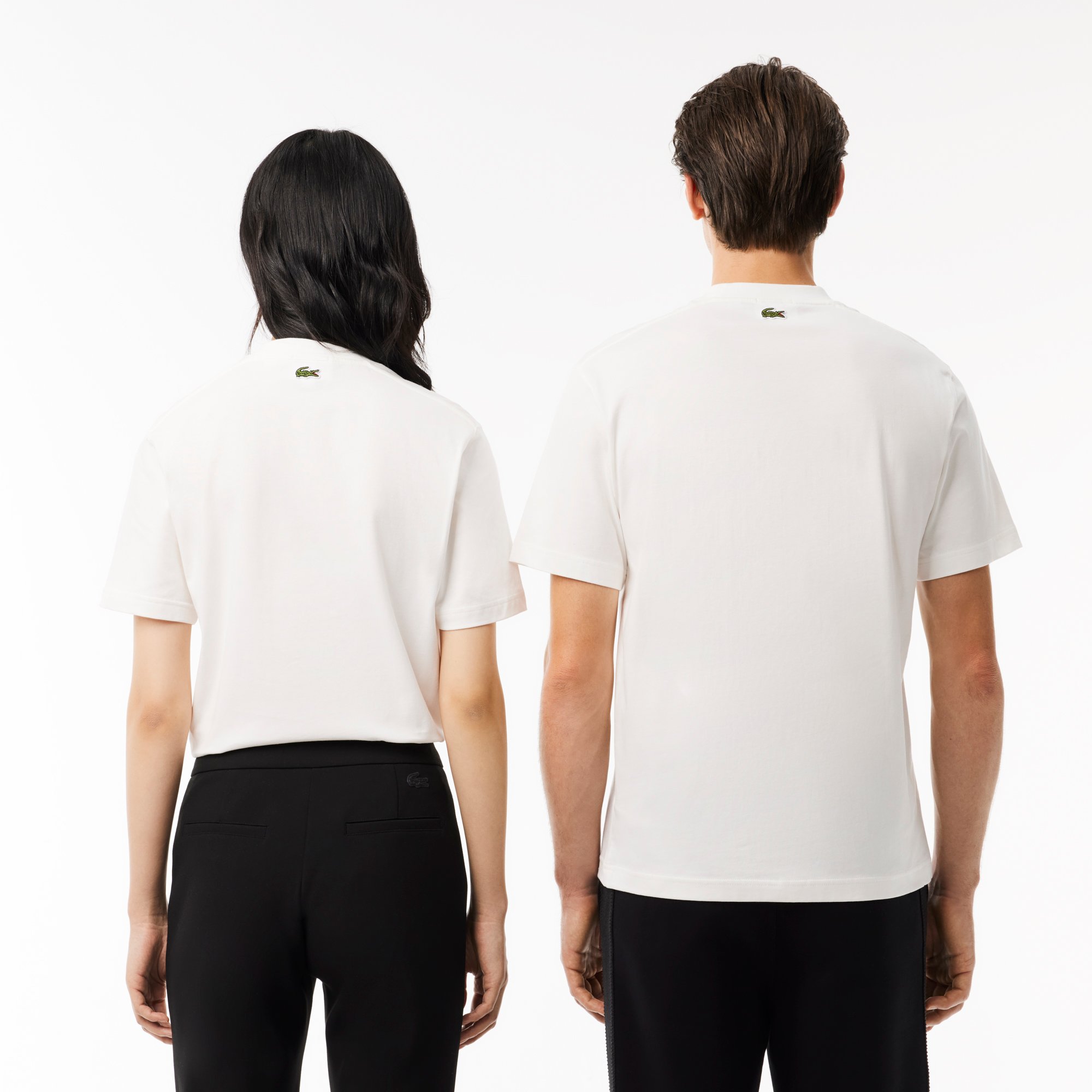 Áo Thun Lacoste Unisex Chất Liệu Cotton Họa Tiết In